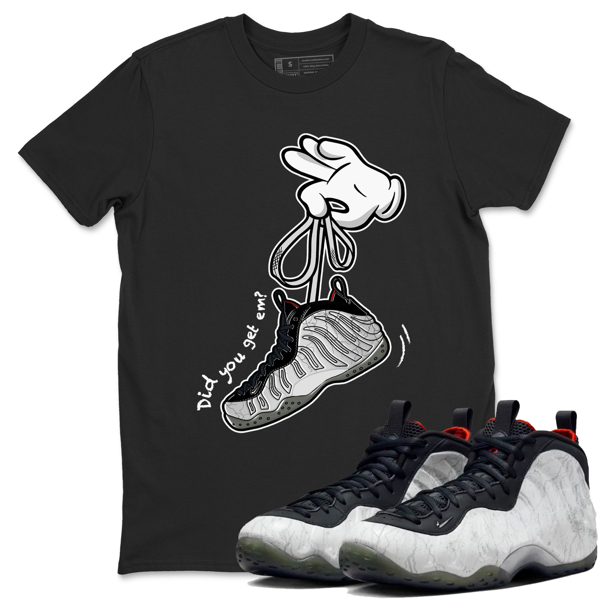 Foams One Jin shirts to match jordans Cartoon Hands sneaker match tees Air Foamposite One Jin match shoes to clothes Drip Gear Zone unisex cotton Black 1 shirts