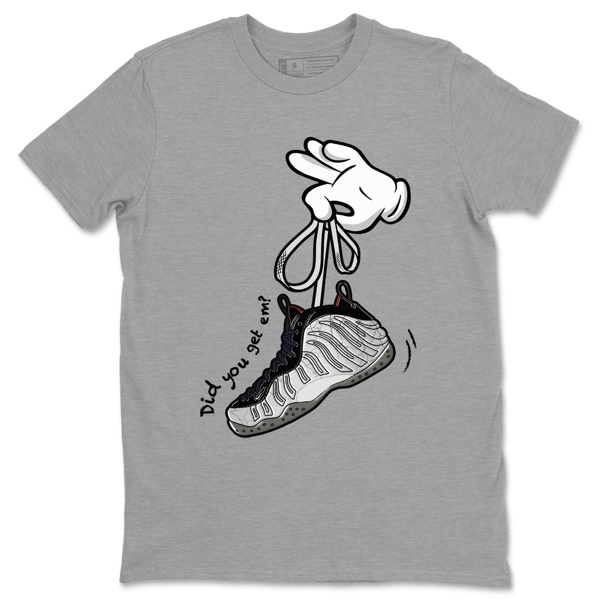 Foams One Jin shirts to match jordans Cartoon Hands sneaker match tees Air Foamposite One Jin match shoes to clothes Drip Gear Zone unisex cotton Heather Grey 2 shirts