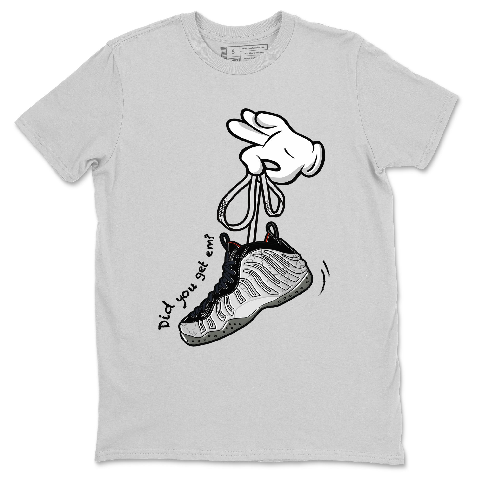 Foams One Jin shirts to match jordans Cartoon Hands sneaker match tees Air Foamposite One Jin match shoes to clothes Drip Gear Zone unisex cotton Silver 2 shirts