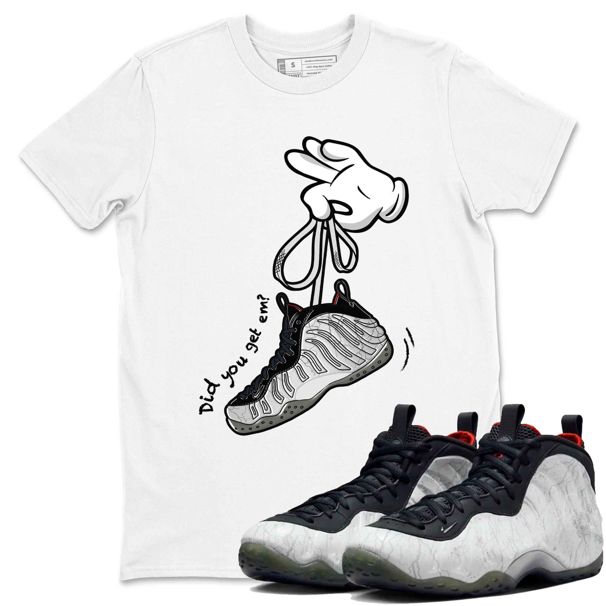 Foams One Jin shirts to match jordans Cartoon Hands sneaker match tees Air Foamposite One Jin match shoes to clothes Drip Gear Zone unisex cotton White 1 shirts