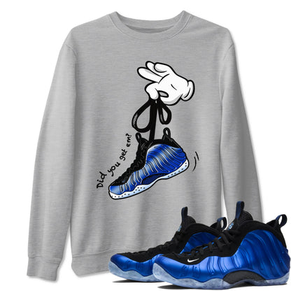 Air Foamposite One Royal shirts to match jordans Cartoon Hands sneaker match tees Foams One Royal match shoes to clothes Drip Gear Zone unisex cotton Heather Grey 1 shirts