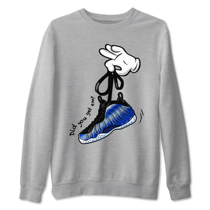 Air Foamposite One Royal shirts to match jordans Cartoon Hands sneaker match tees Foams One Royal match shoes to clothes Drip Gear Zone unisex cotton Heather Grey 2 shirts