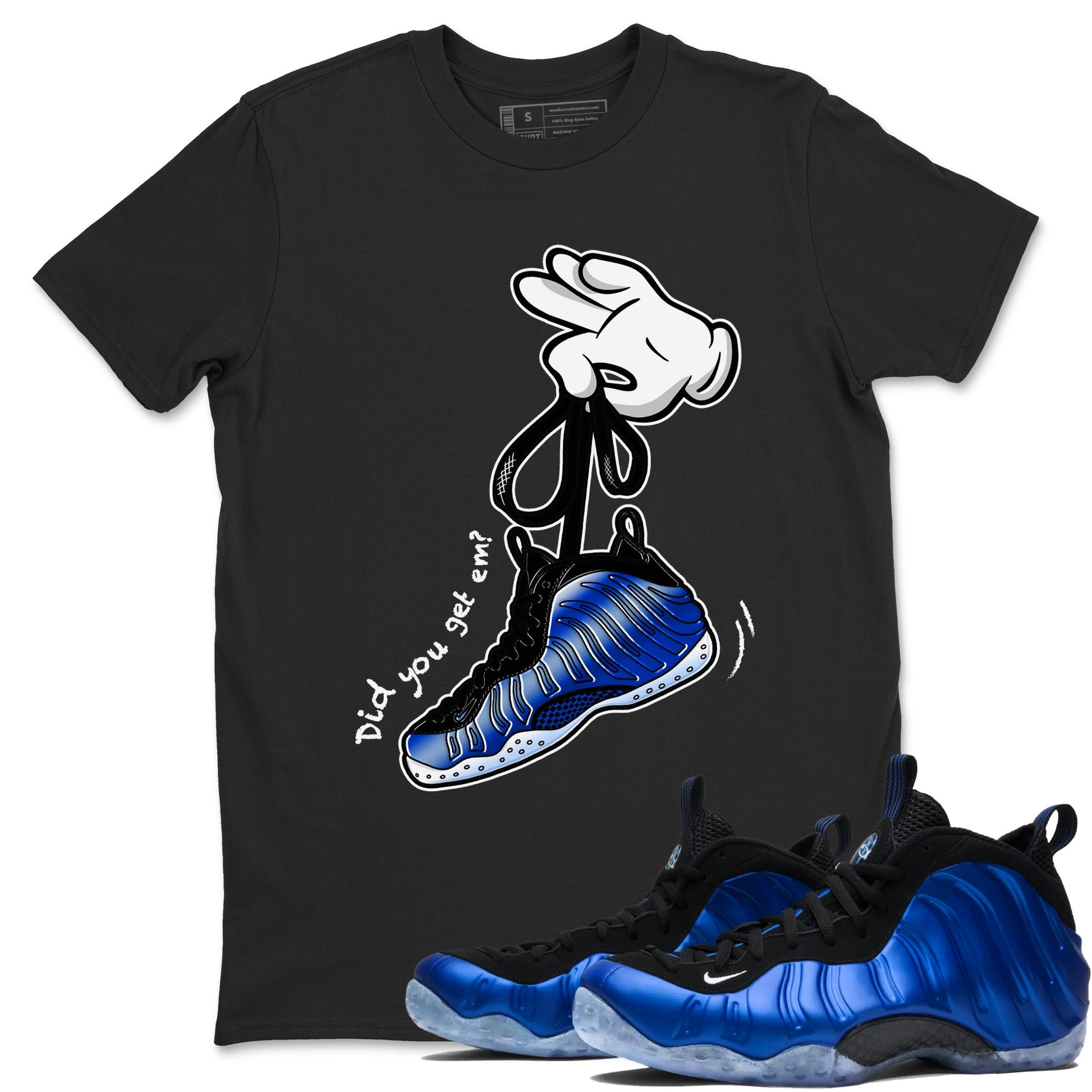 Air Foamposite One Royal shirts to match jordans Cartoon Hands sneaker match tees Foams One Royal match shoes to clothes Drip Gear Zone unisex cotton Black 1 shirts