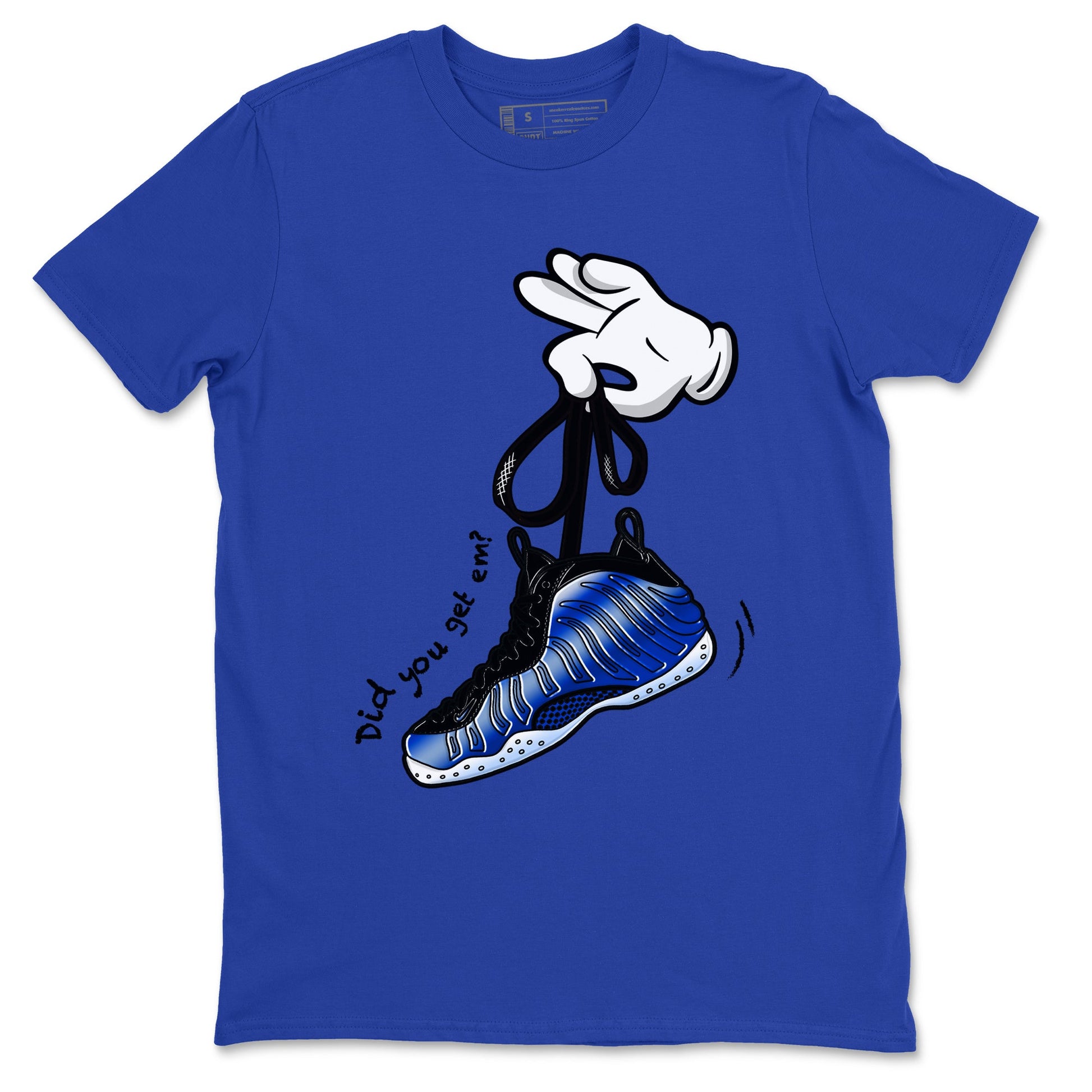 Air Foamposite One Royal shirts to match jordans Cartoon Hands sneaker match tees Foams One Royal match shoes to clothes Drip Gear Zone unisex cotton Royal Blue 2 shirts