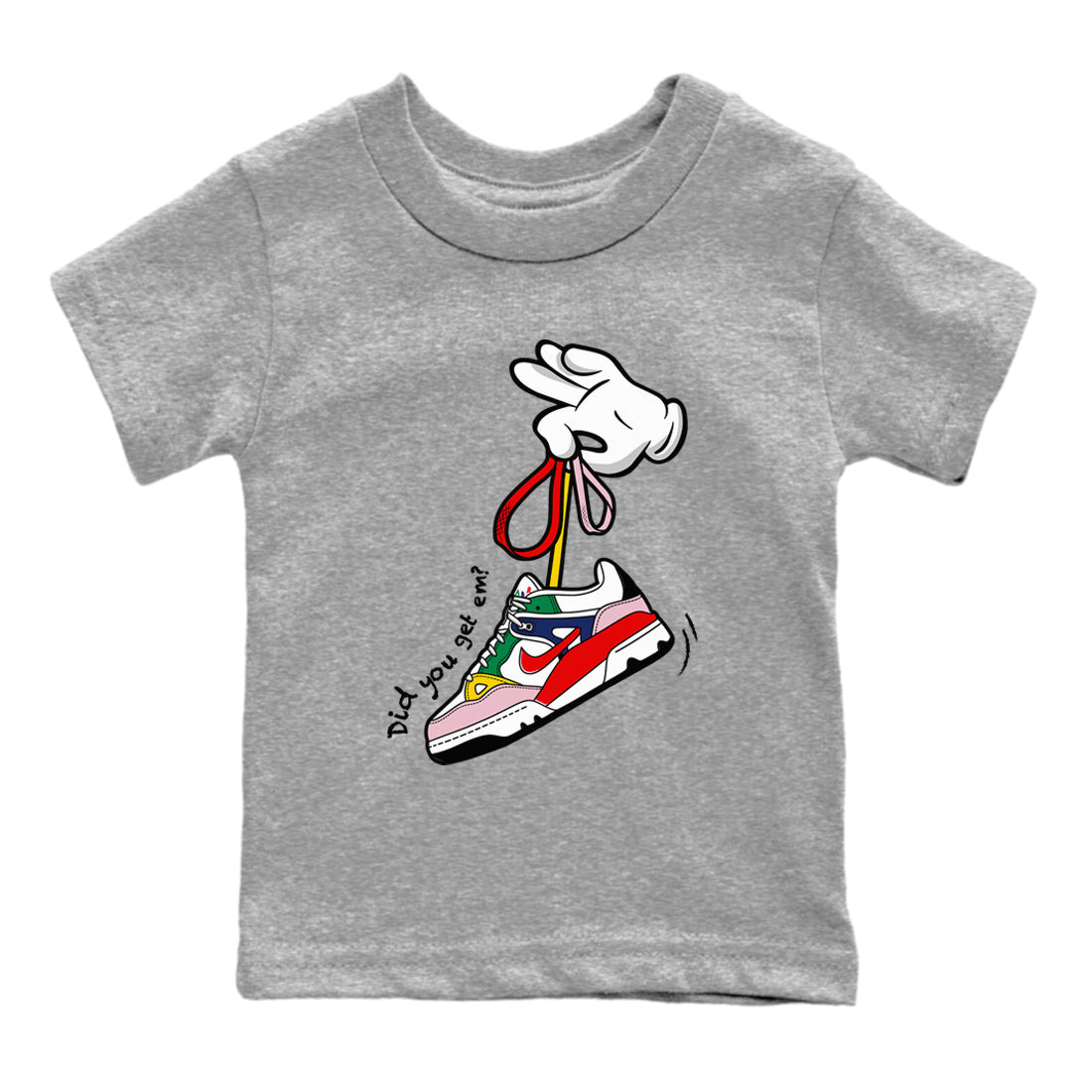 AF 3 Nigo shirtsto match jordans Cartoon Hands sneaker match tees Air Force 3 Low x Nigo Blue Void and Tour Yellow match shoes to clothes Drip Gear Zone Youth Baby Heather Grey 2 tee