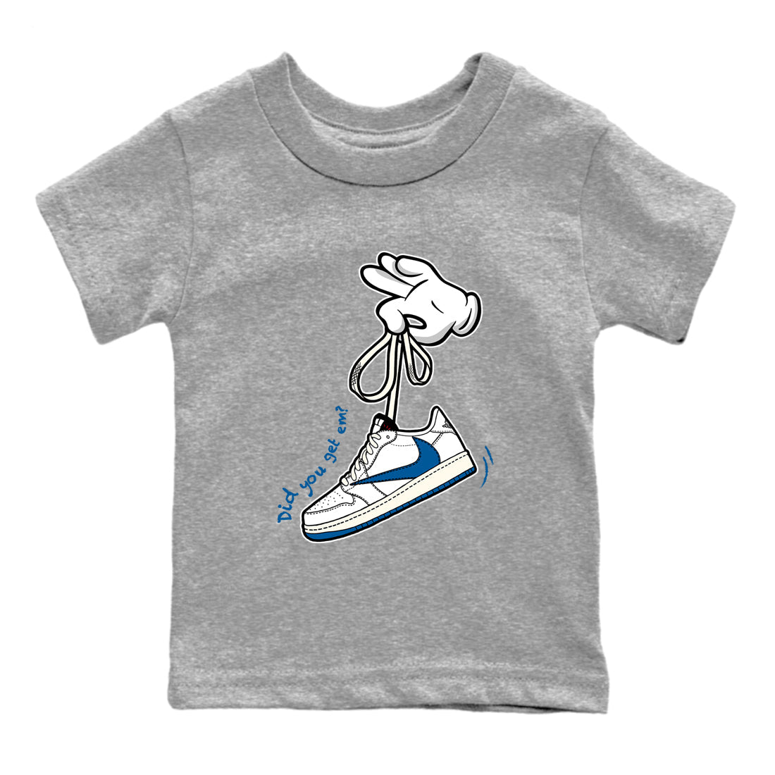 Sneaker match tees  Sneaker Tees To Match Air Jordan 1 Travis Scott Fragment Shoes  Cartoon Hands Kids T-Shirt Heather Grey 2