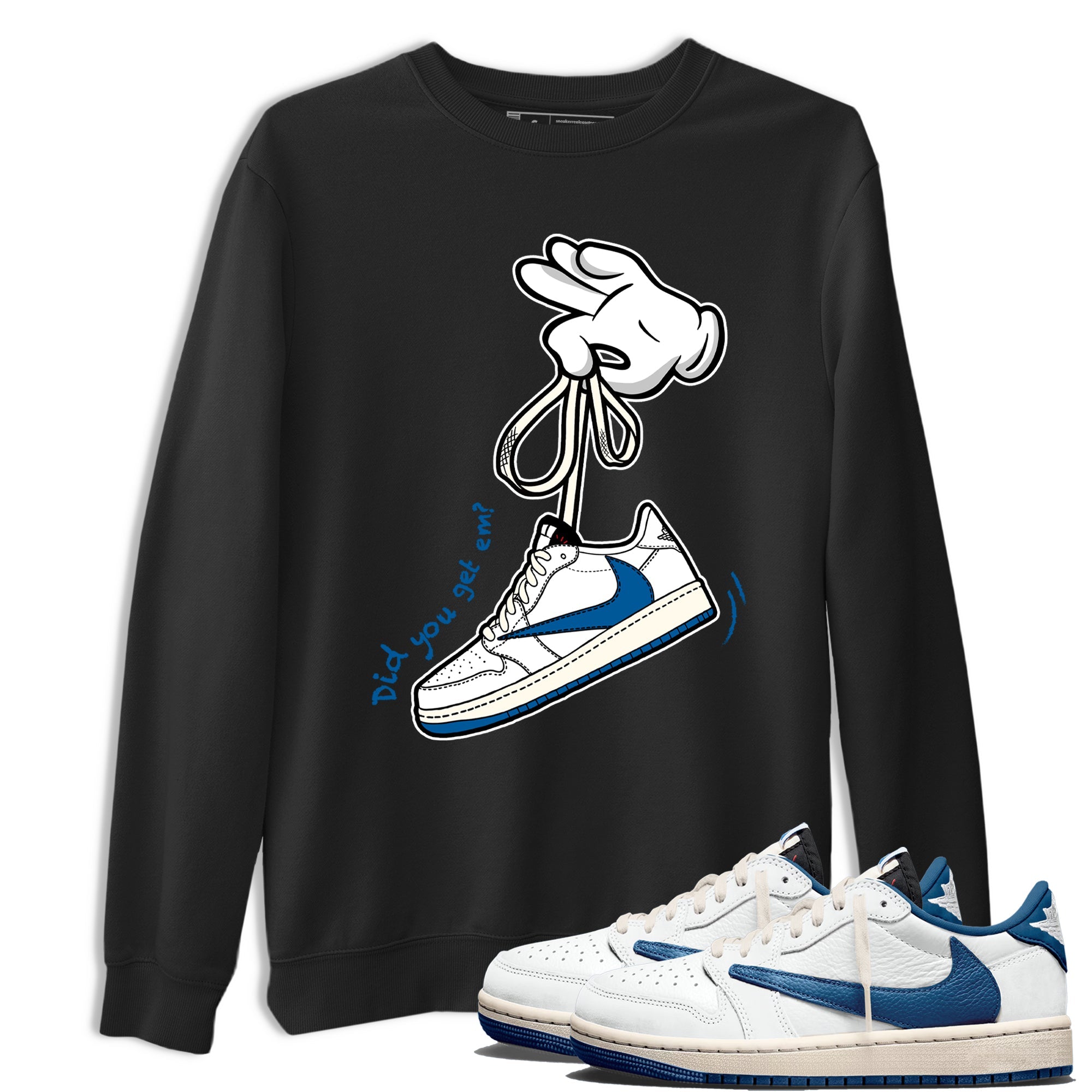 Sneaker match tees  Sneaker Tees To Match Air Jordan 1 Travis Scott Fragment Shoes  Cartoon Hands Tee Black 1