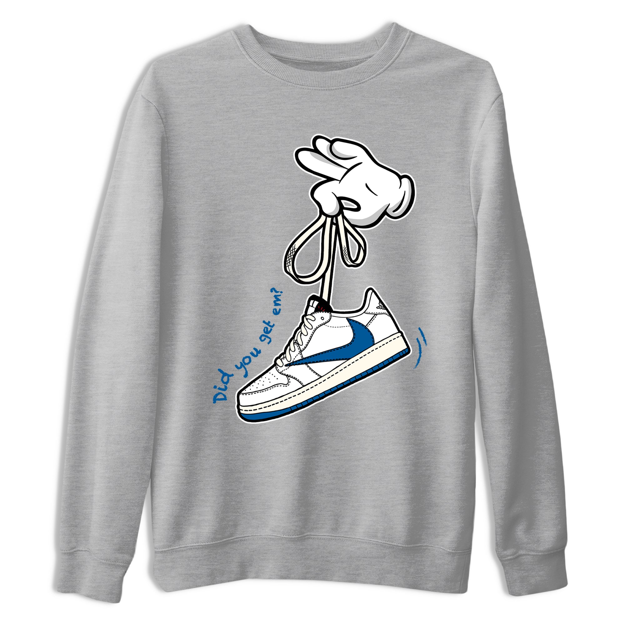 Sneaker match tees  Sneaker Tees To Match Air Jordan 1 Travis Scott Fragment Shoes  Cartoon Hands Tee Heather Grey 2