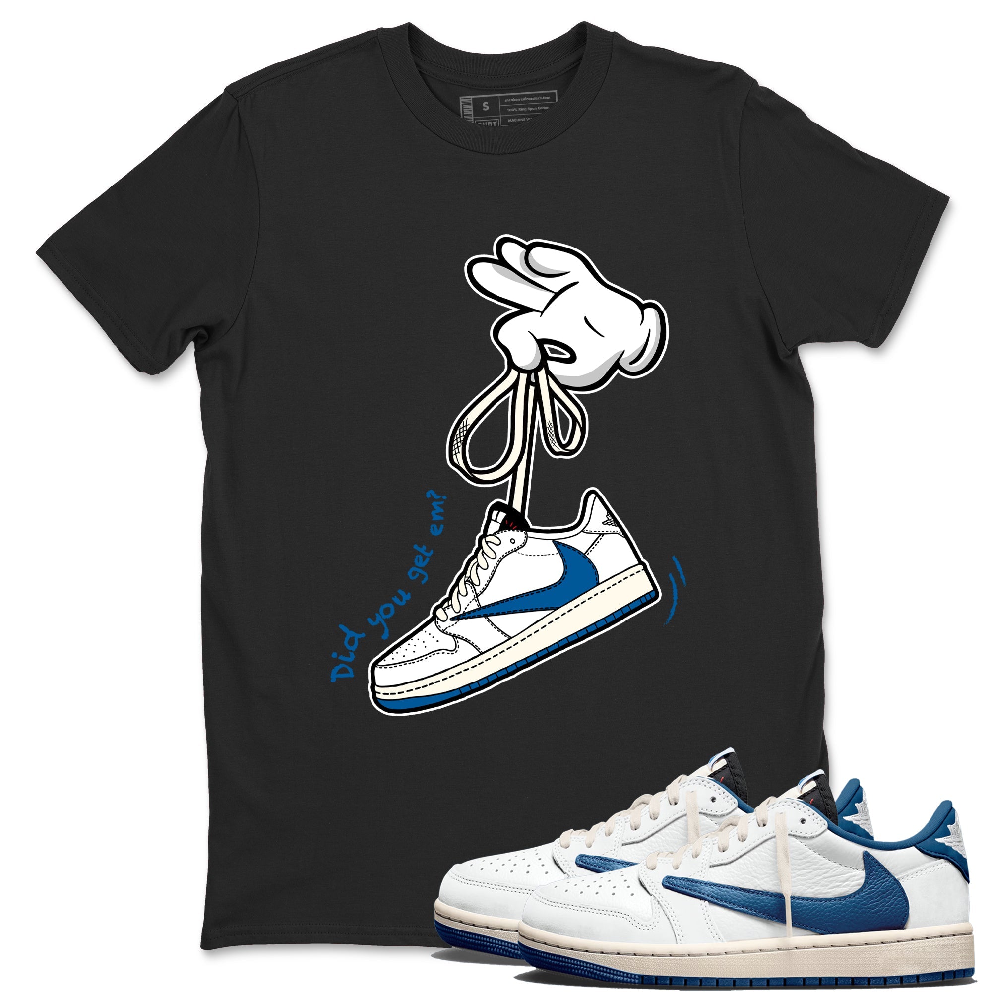 Sneaker match tees  Sneaker Tees To Match Air Jordan 1 Travis Scott Fragment Shoes  Cartoon Hands Tee Black 1