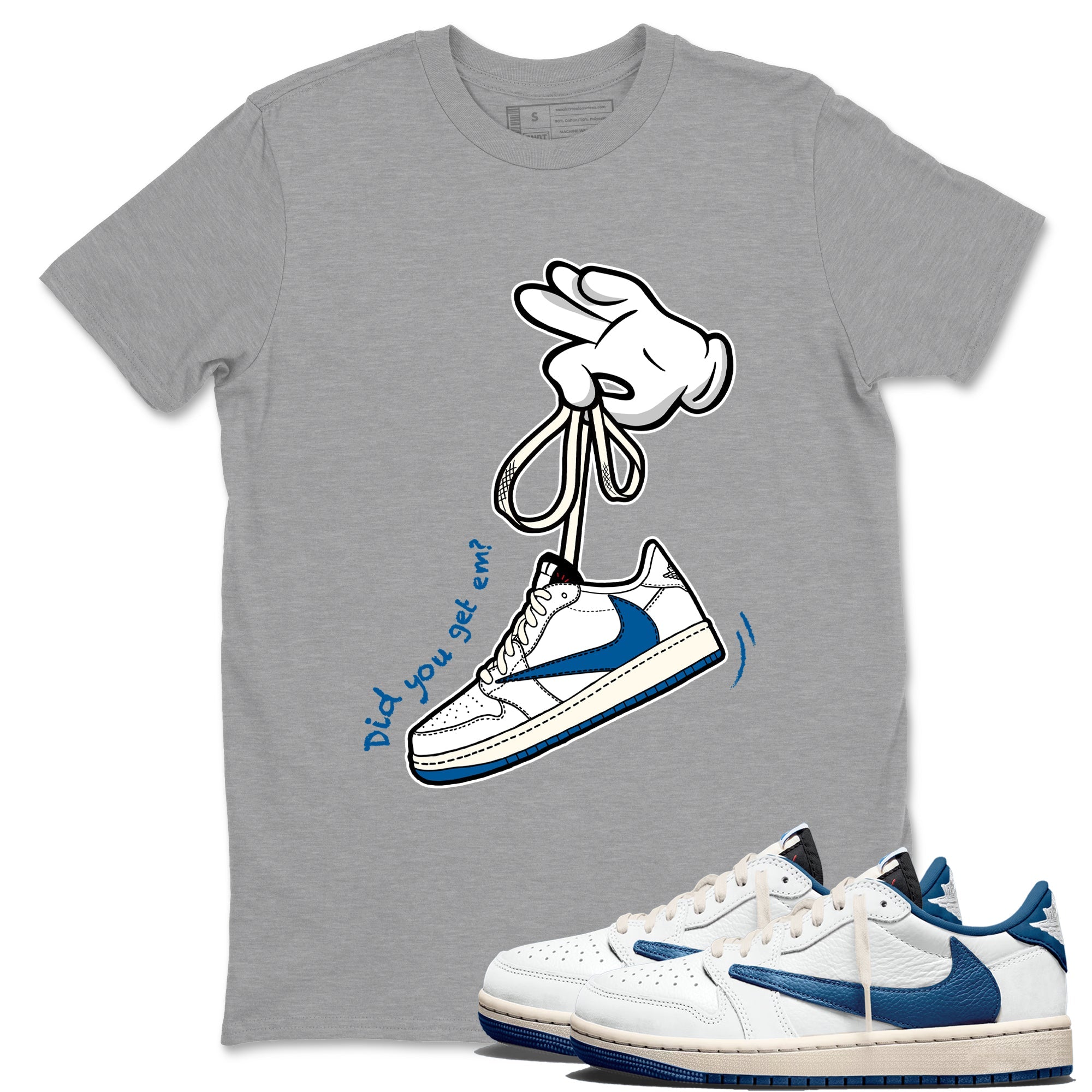 Sneaker match tees  Sneaker Tees To Match Air Jordan 1 Travis Scott Fragment Shoes  Cartoon Hands Tee Heather Grey 1