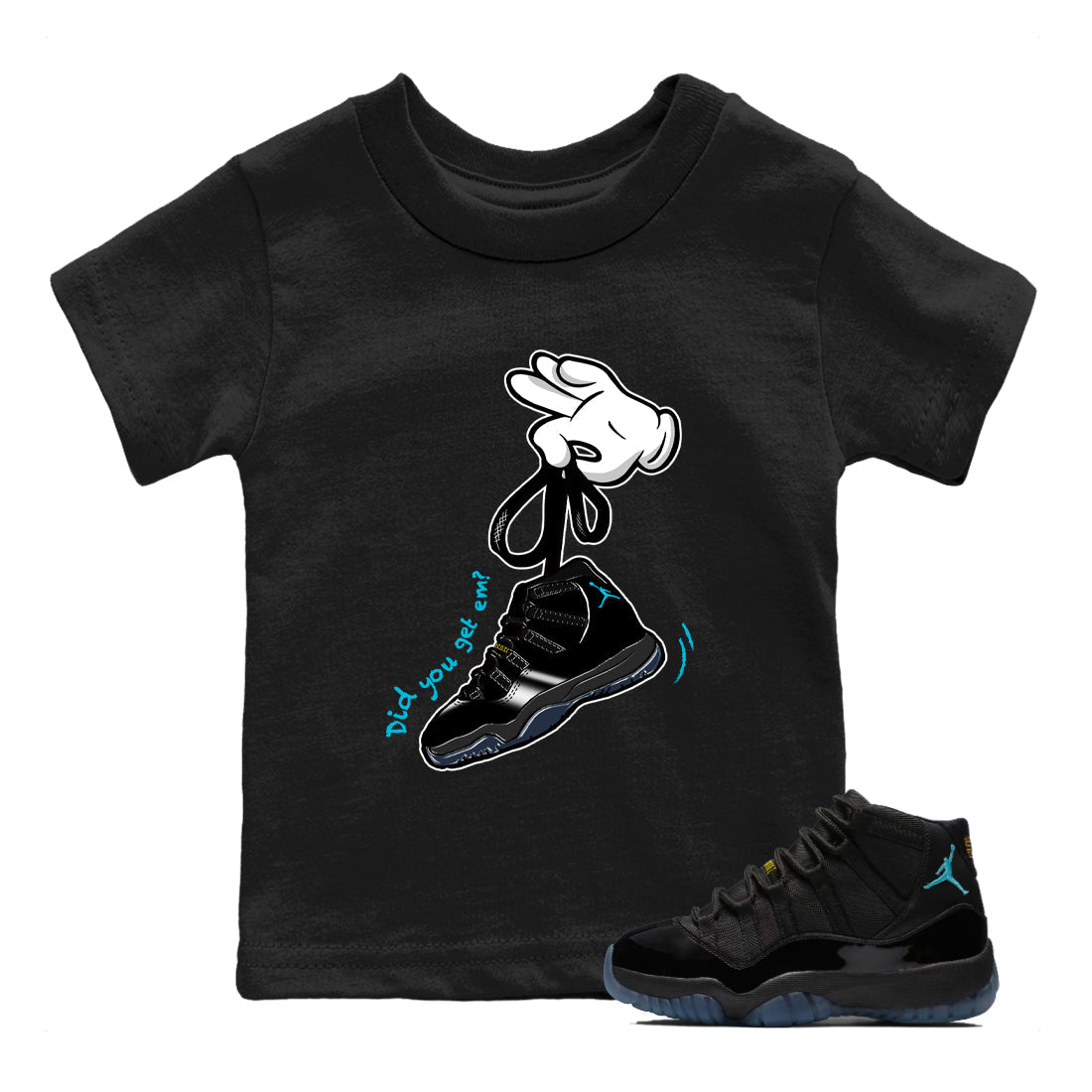 Sneaker Threads  Sneaker Tees To Match Air Jordan 11 Retro Gamma  Cartoon Hands Youth Graphic Tee Black 1. Perfect for Jordan releases 2025 colorways.