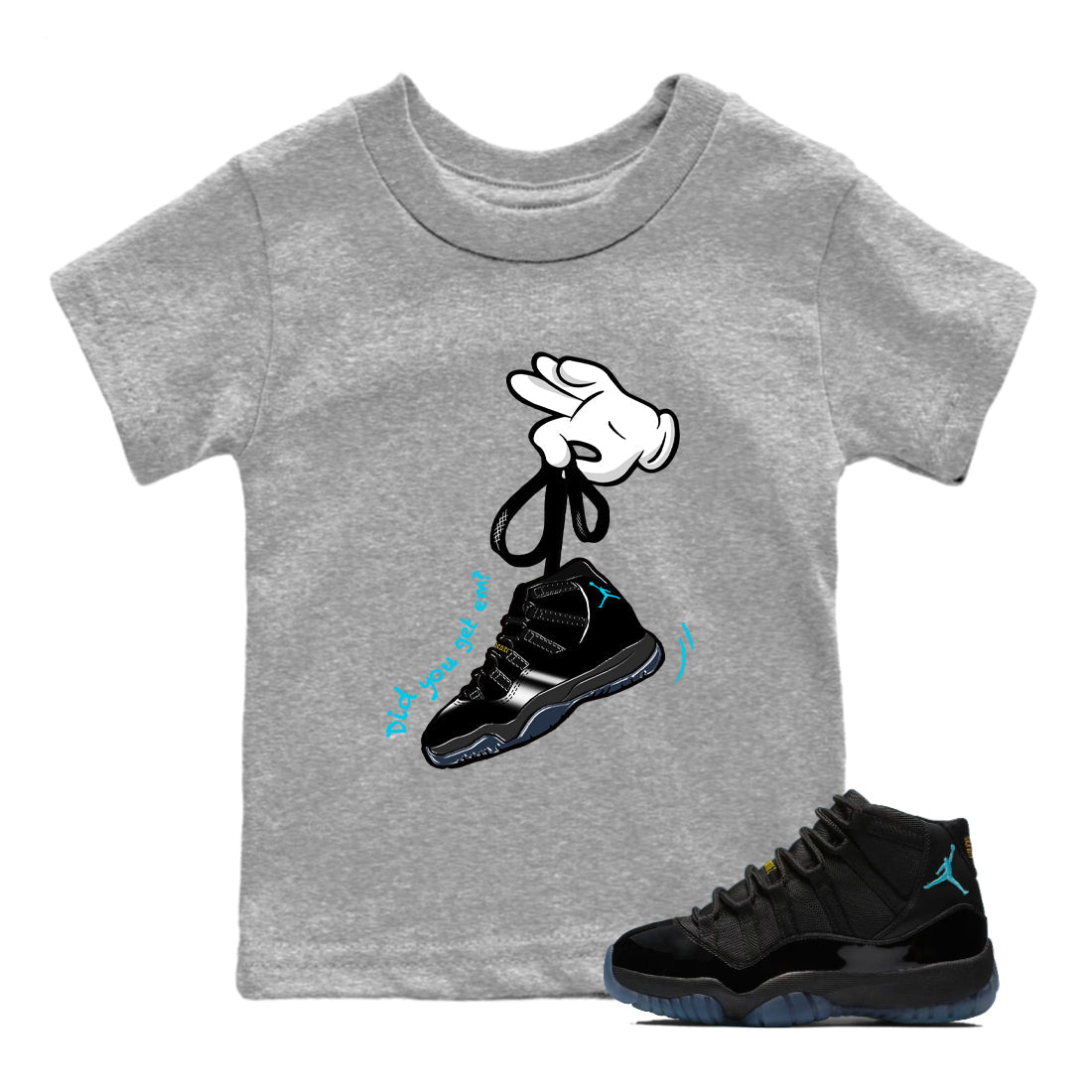 Sneaker Threads  Sneaker Tees To Match Air Jordan 11 Retro Gamma  Cartoon Hands Youth Graphic Tee Heather Grey 1. Perfect for Jordan releases 2025 colorways.