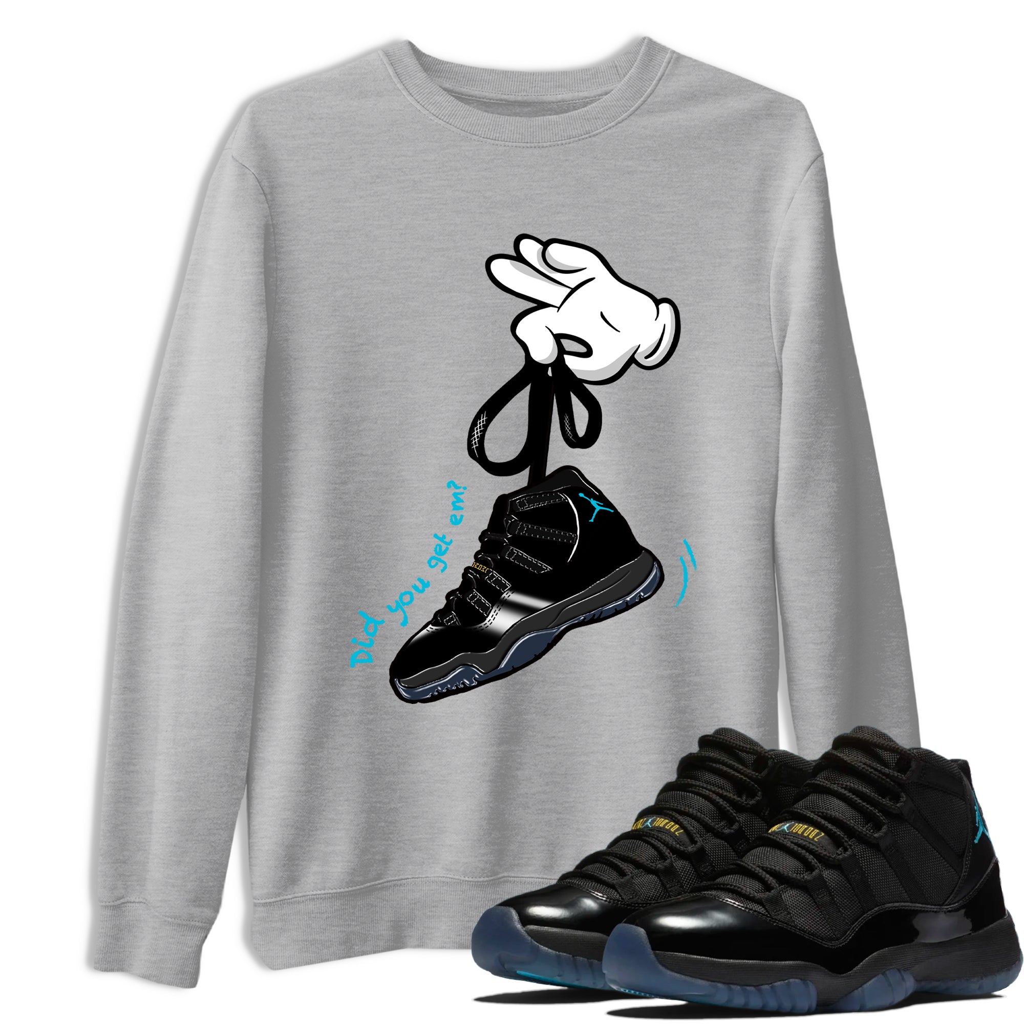 Sneaker Threads  Sneaker Tees To Match Air Jordan 11 Retro Gamma  Cartoon Hands Graphic Tee Heather Grey 1. Perfect for Jordan releases 2025 colorways.