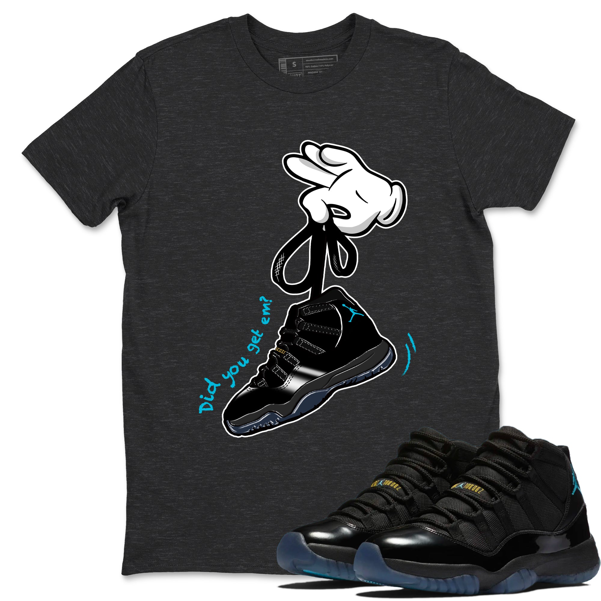 Sneaker Threads  Sneaker Tees To Match Air Jordan 11 Retro Gamma  Cartoon Hands Graphic Tee Charcoal Heather 1. Perfect for Jordan releases 2025 colorways.