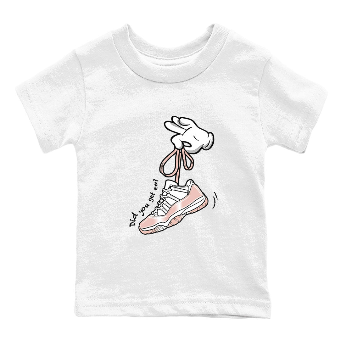11s Legend Pink shirts to match jordans Cartoon Hands sneaker match tees Air Jordan 11 Legend Pink Drip Gear Zone streetwear brand Baby and Youth White 2 cotton tee