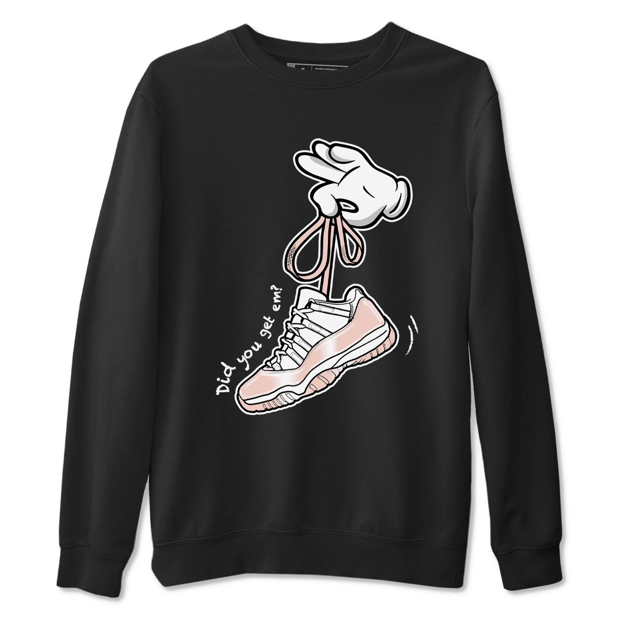 11s Legend Pink shirts to match jordans Cartoon Hands sneaker match tees Air Jordan 11 Legend Pink Drip Gear Zone streetwear brand Black 2 unisex cotton tee