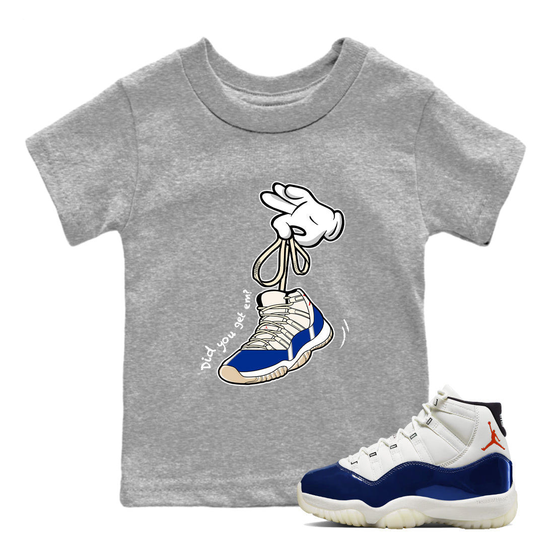 Sneaker Threads  Sneaker Tees To Match Air Jordan 11 Rare Air  Cartoon Hands Youth Graphic Tee Heather Grey 1. Perfect for Jordan releases 2025 colorways.