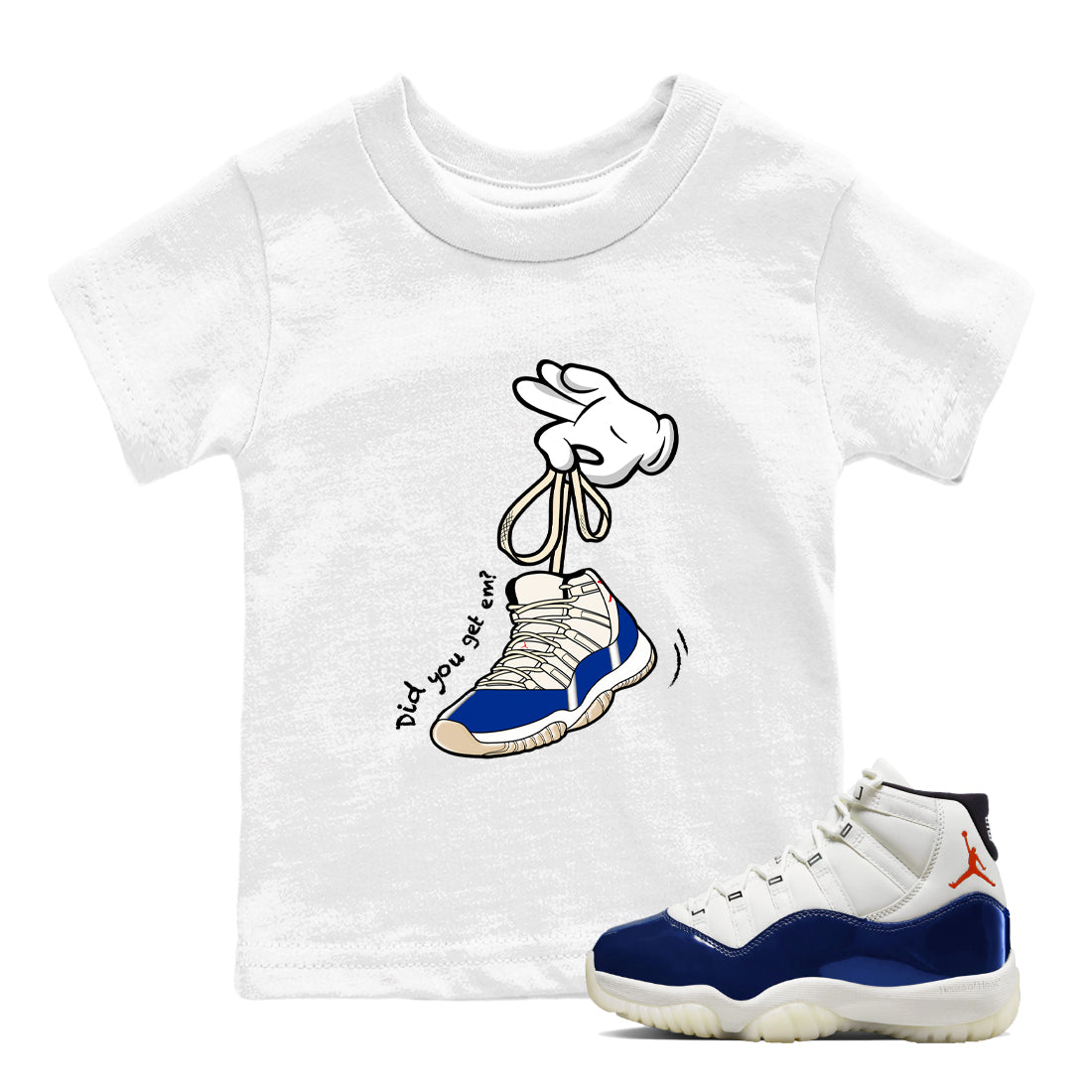 Sneaker Threads  Sneaker Tees To Match Air Jordan 11 Rare Air  Cartoon Hands Youth Graphic Tee White 1. Perfect for Jordan releases 2025 colorways.