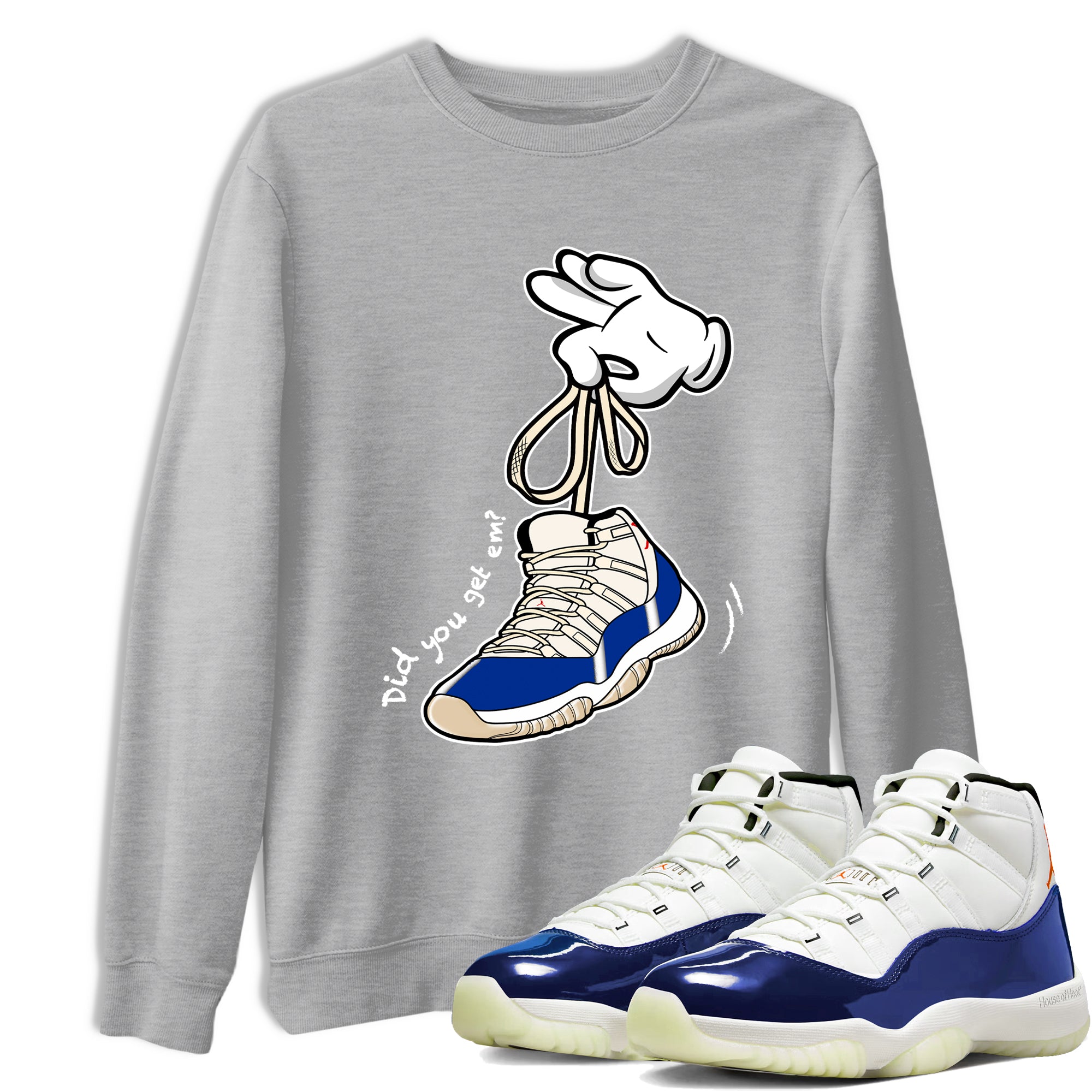 Sneaker Threads  Sneaker Tees To Match Air Jordan 11 Rare Air  Cartoon Hands Graphic Tee Heather Grey 1. Perfect for Jordan releases 2025 colorways.