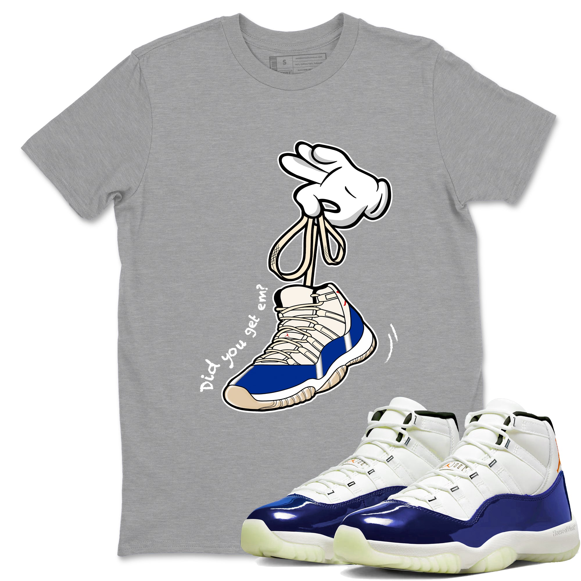 Sneaker Threads  Sneaker Tees To Match Air Jordan 11 Rare Air  Cartoon Hands Graphic Tee Heather Grey 1. Perfect for Jordan releases 2025 colorways.