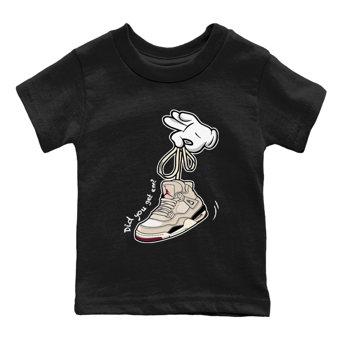 4s A Ma Maniere x Fossil Stone shirts to match jordans Cartoon Hands sneaker match tees Air Jordan 4 A Ma Maniere x Fossil Stone match shoes to clothes Drip Gear Zone Youth Baby Black 2 tee