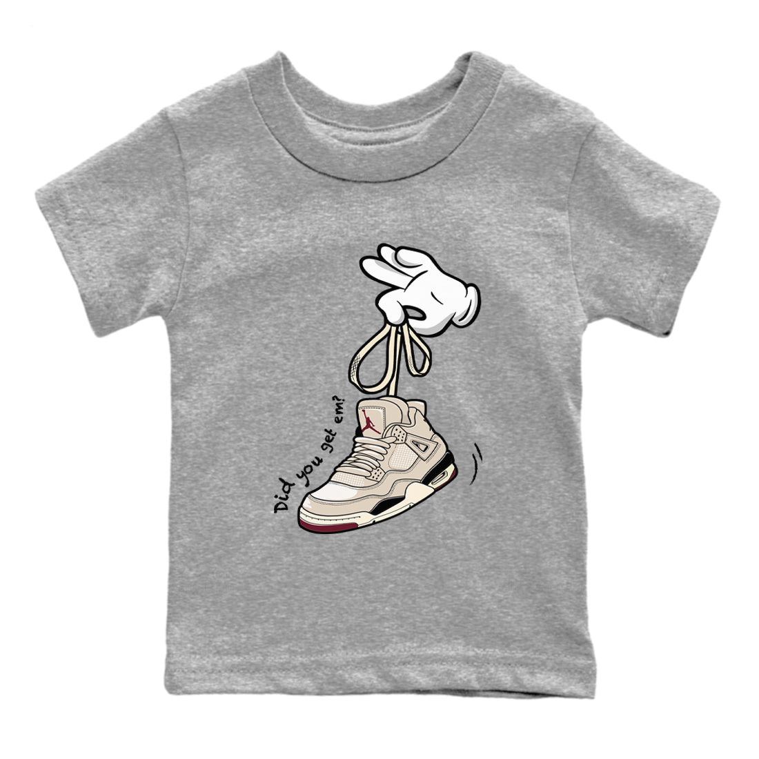 4s A Ma Maniere x Fossil Stone shirts to match jordans Cartoon Hands sneaker match tees Air Jordan 4 A Ma Maniere x Fossil Stone match shoes to clothes Drip Gear Zone Youth Baby Heather Grey 2 tee