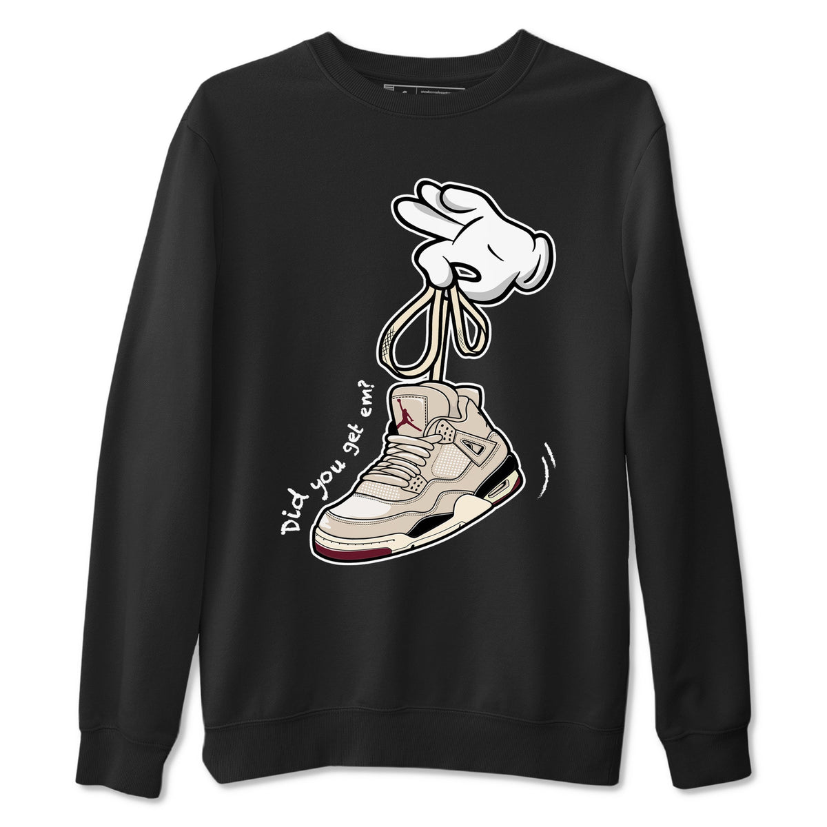 4s A Ma Maniere x Fossil Stone shirts to match jordans Cartoon Hands sneaker match tees Air Jordan 4 A Ma Maniere x Fossil Stone match shoes to clothes Drip Gear Zone unisex cotton Black 2 shirts