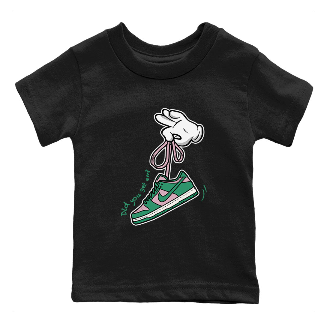 Dunk Low Medium Soft Pink Malachite shirt to match jordans Cartoon Hands sneaker tees Dunks Medium Soft Pink Malachite Streetwear Brand Drip Gear Zone baby toddler Black 2 cotton Shirt