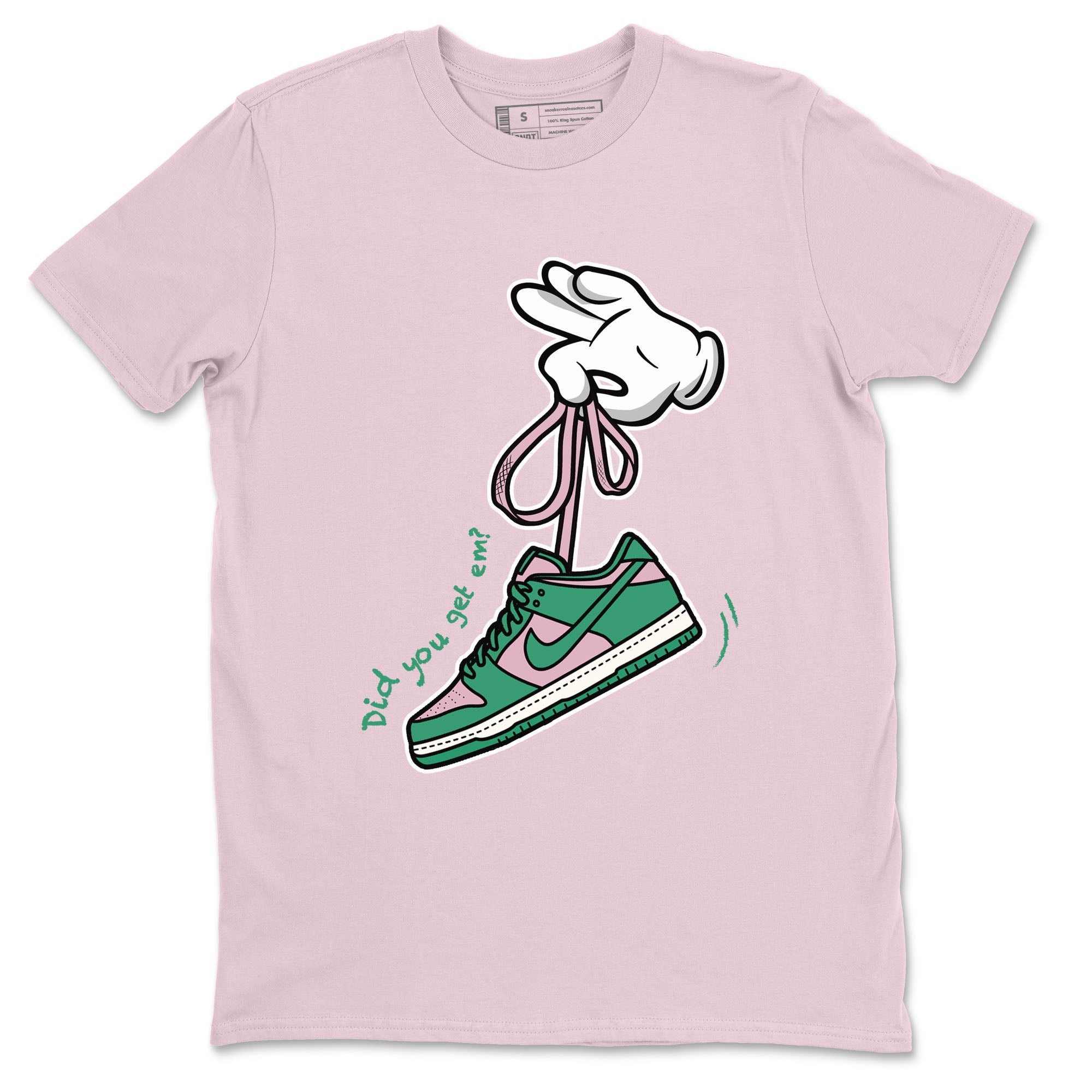 Dunk Low Medium Soft Pink Malachite shirt to match jordans Cartoon Hands sneaker tees Dunks Medium Soft Pink Malachite Streetwear Brand Drip Gear Zone unisex cotton Pink 2 crew neck shirt