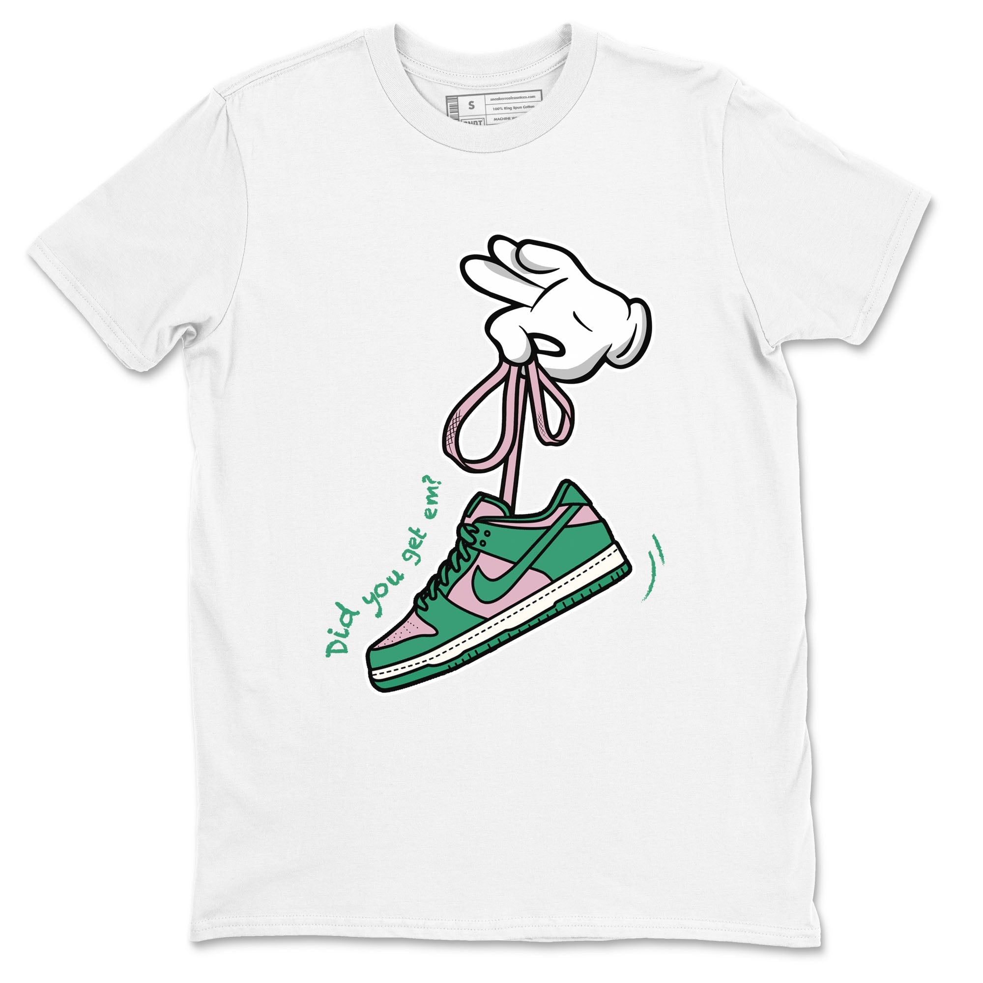 Dunk Low Medium Soft Pink Malachite shirt to match jordans Cartoon Hands sneaker tees Dunks Medium Soft Pink Malachite Streetwear Brand Drip Gear Zone unisex cotton White 2 crew neck shirt