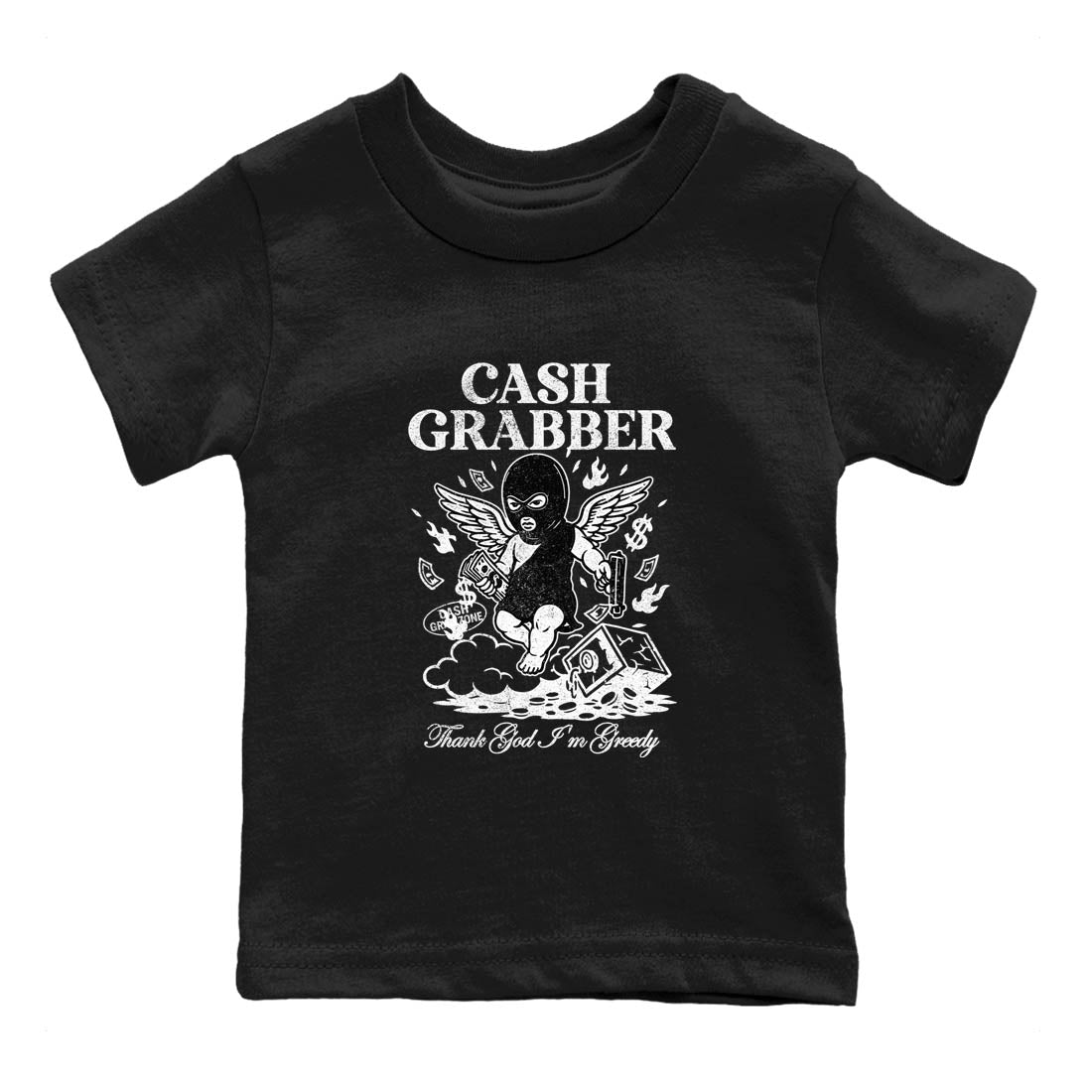 Sneaker Threads  Sneaker Tees To Match Air Jordan 4 Black Cat  Cash Grabber Youth Graphic Tee Black 2. Perfect for Jordan releases 2025 colorways.