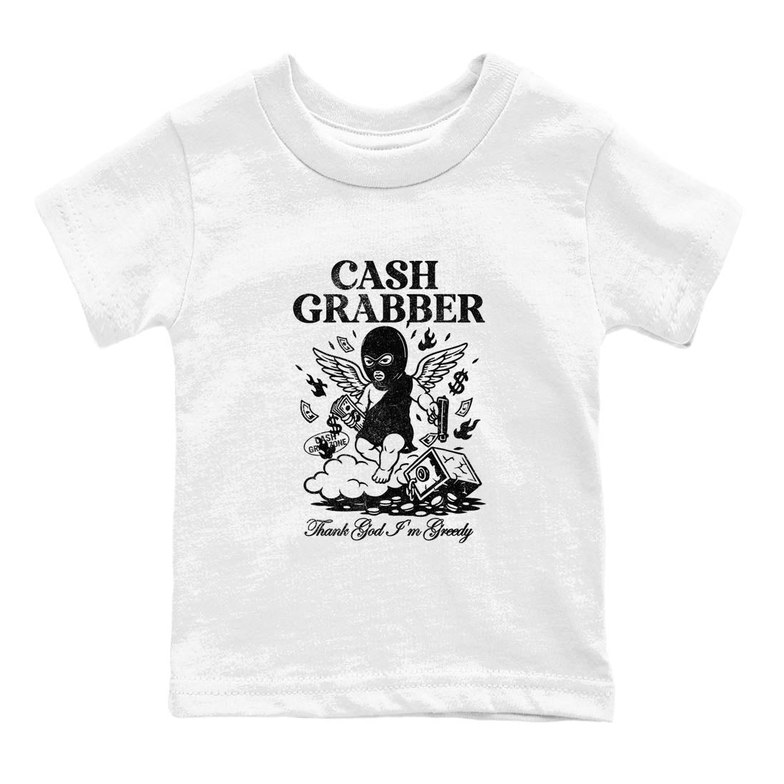 Sneaker Threads  Sneaker Tees To Match Air Jordan 4 Black Cat  Cash Grabber Youth Graphic Tee White 2. Perfect for Jordan releases 2025 colorways.