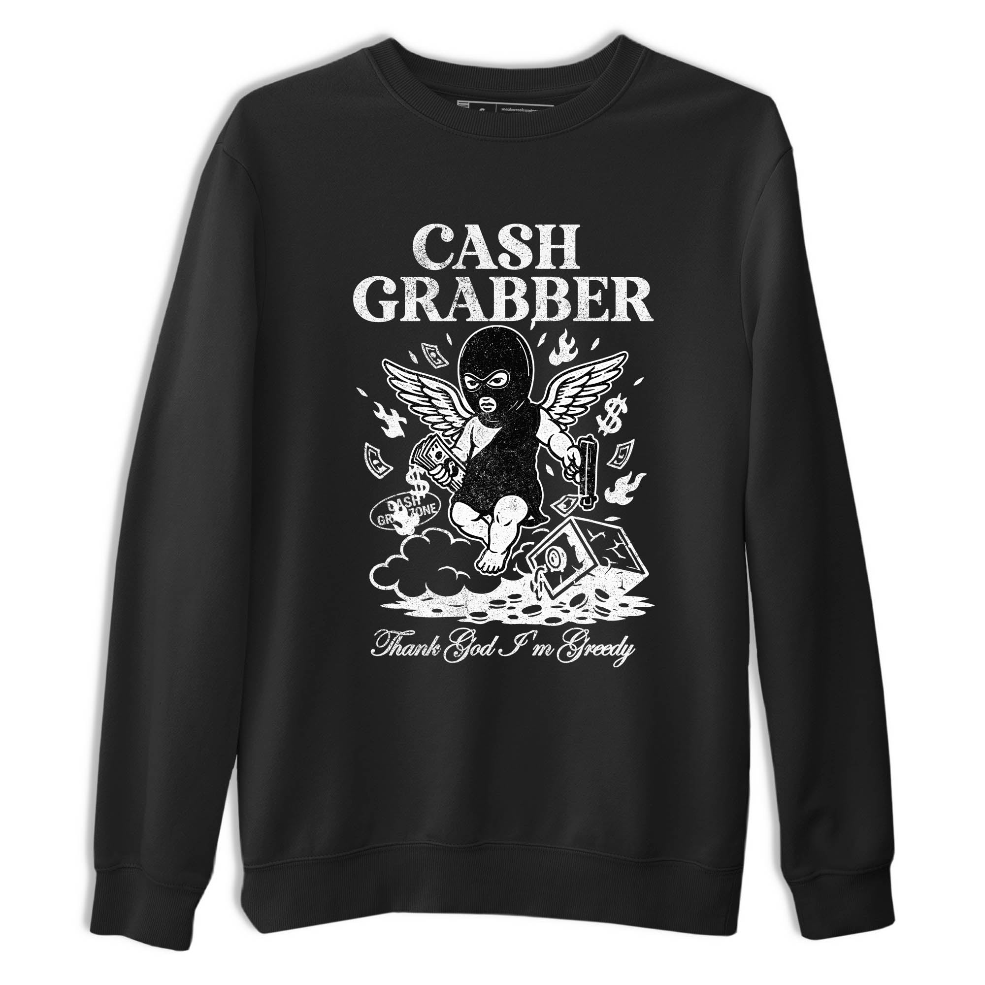 Sneaker Threads  Sneaker Tees To Match Air Jordan 4 Black Cat  Cash Grabber Graphic Tee Black 2. Perfect for Jordan releases 2025 colorways.