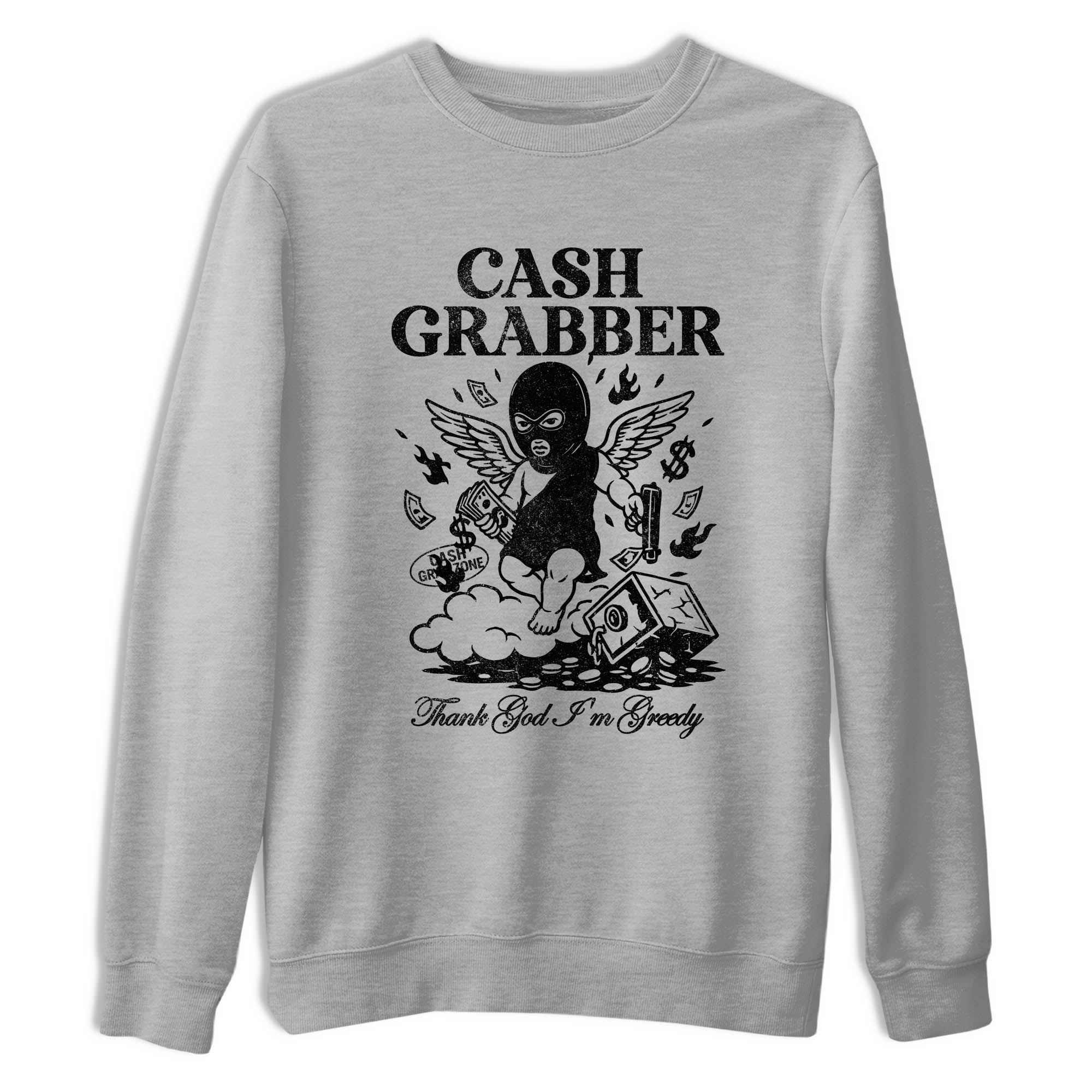 Sneaker Threads  Sneaker Tees To Match Air Jordan 4 Black Cat  Cash Grabber Graphic Tee Heather Grey 2. Perfect for Jordan releases 2025 colorways.