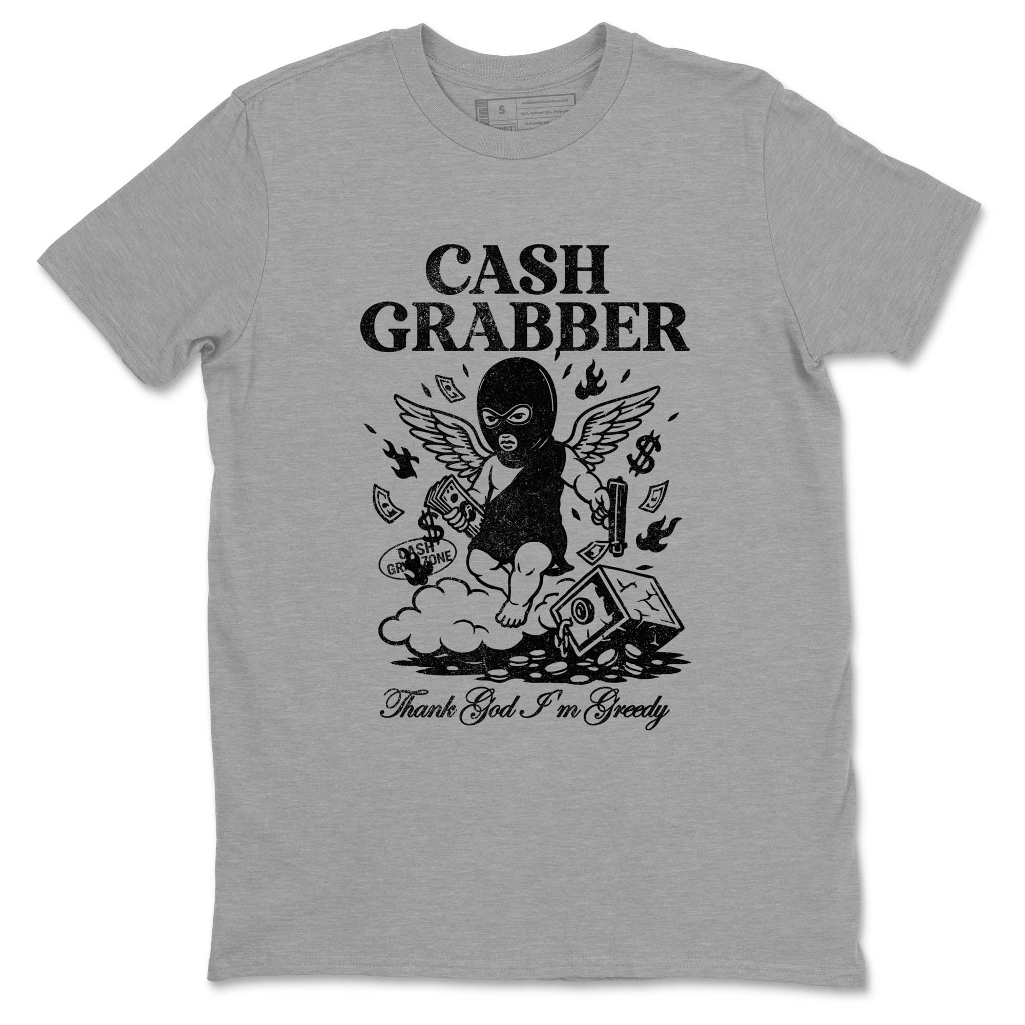 Sneaker Threads  Sneaker Tees To Match Air Jordan 4 Black Cat  Cash Grabber Graphic Tee Heather Grey 2. Perfect for Jordan releases 2025 colorways.