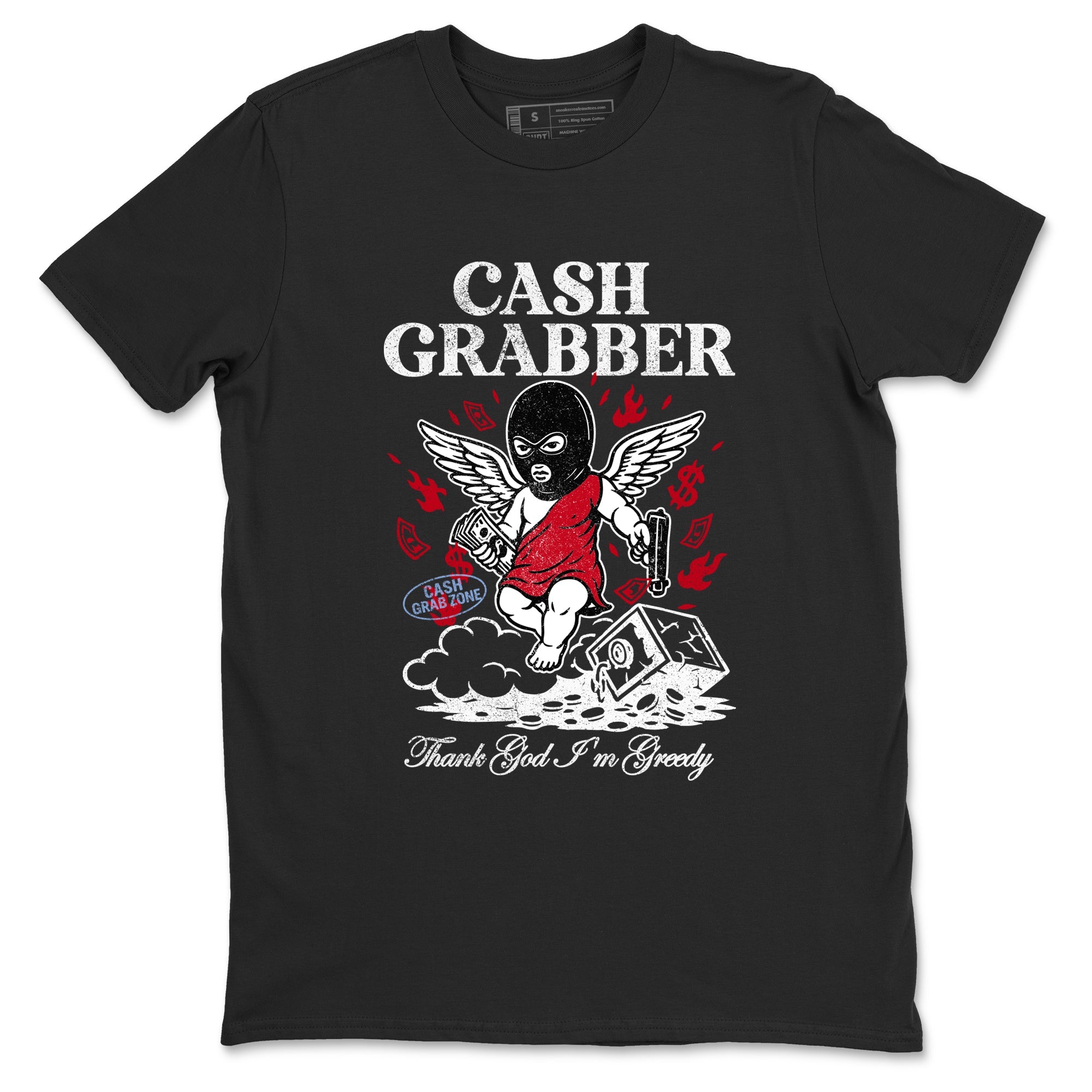 Sneaker match tees  Sneaker Tees To Match Air Jordan 5 Fire Red Shoes  Cash Grabber Tee Black 2