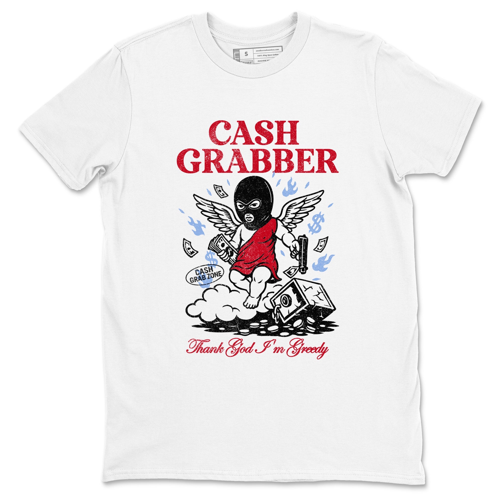 Sneaker match tees  Sneaker Tees To Match Air Jordan 5 Fire Red Shoes  Cash Grabber Tee White 2