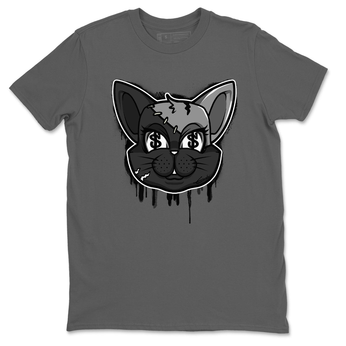 5s Black Cat shirts to match jordans Cat Face sneaker match tees Air Jordan 5 Black Cat Drip Gear Zone unisex cotton Cool Grey 2 crew neck shirts