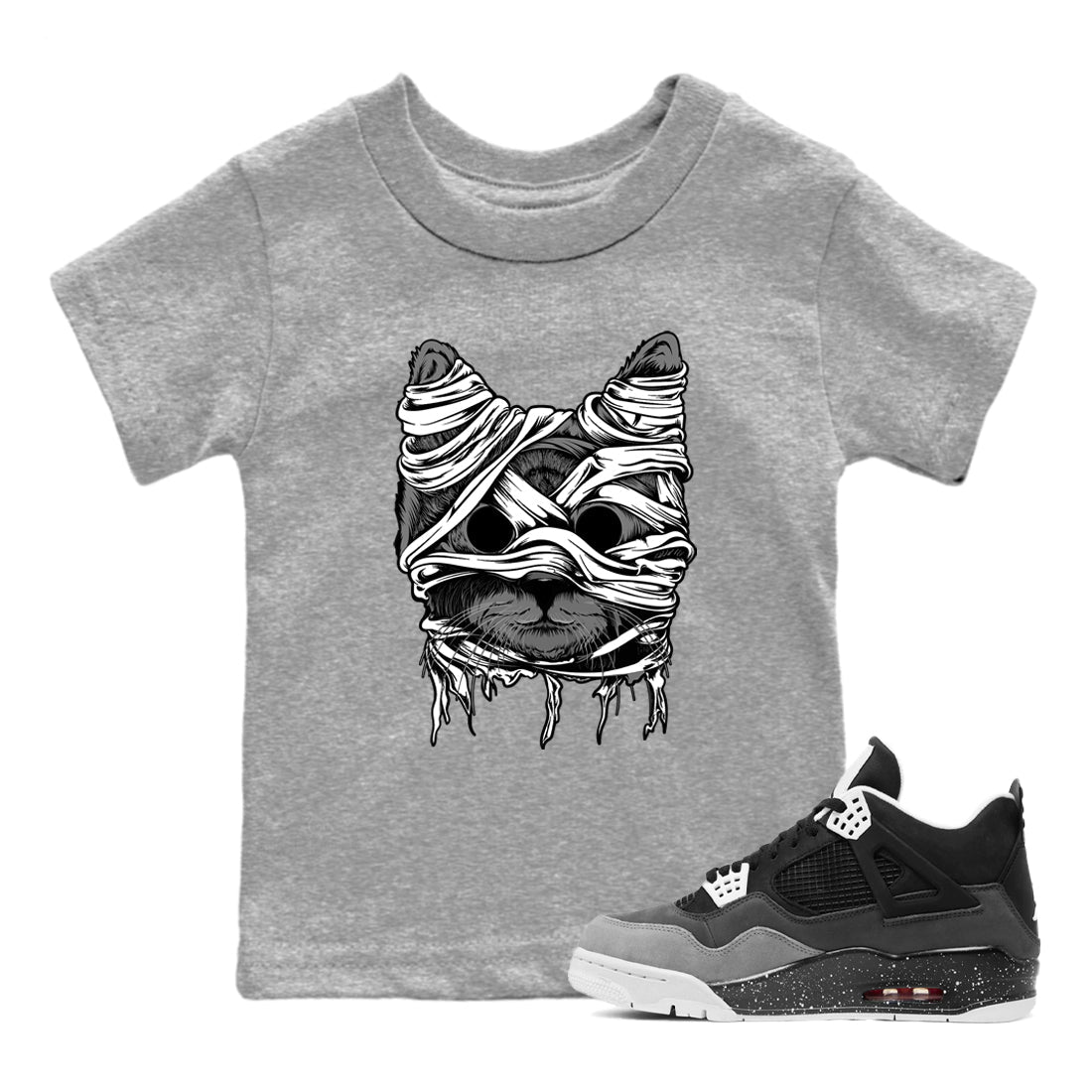 4s Fear shirts to match jordans Cat Mummy sneaker match tees Air Jordan 4 Fear match shoes to clothes Drip Gear Zone Youth Baby Heather Grey 1 tee