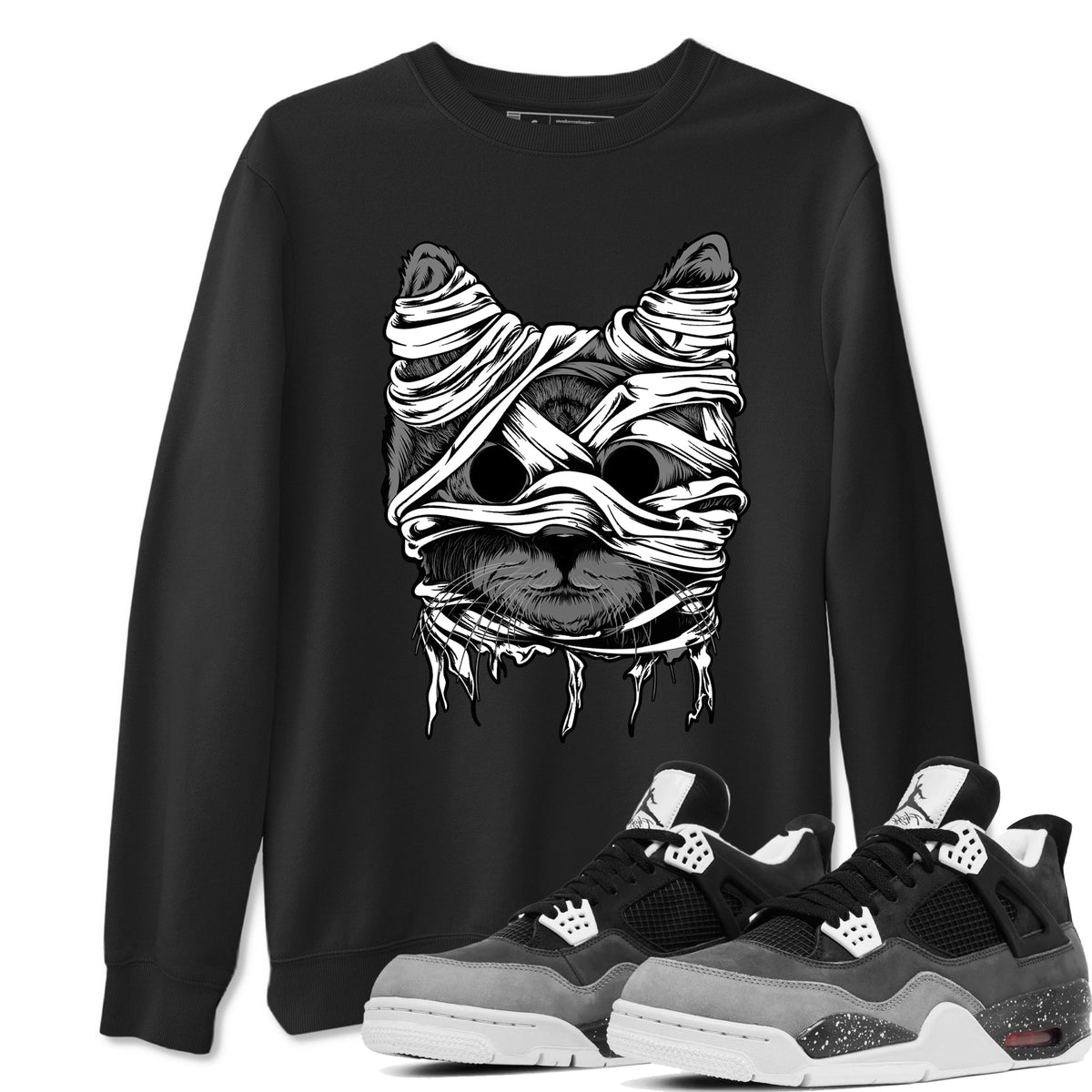 4s Fear shirts to match jordans Cat Mummy sneaker match tees Air Jordan 4 Fear match shoes to clothes Drip Gear Zone unisex cotton Black 1 shirts