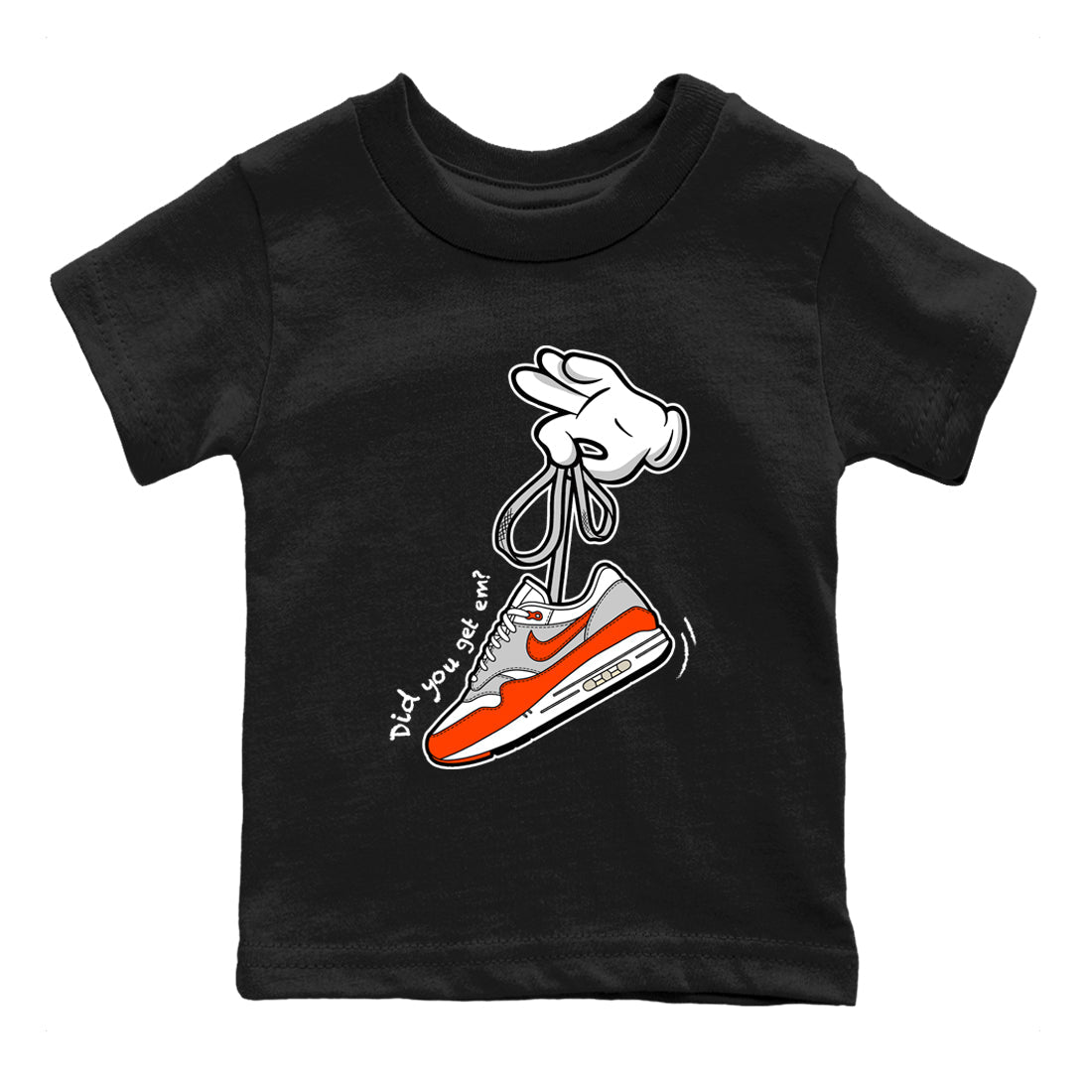 Air Max 1 OG '86 'Summit White and Cosmic Clay shirts to match jordans Catoon Hands sneaker match tees Air Max 1 Cosmic Clay match shoes to clothes Drip Gear Zone Youth Baby Black 2 tee