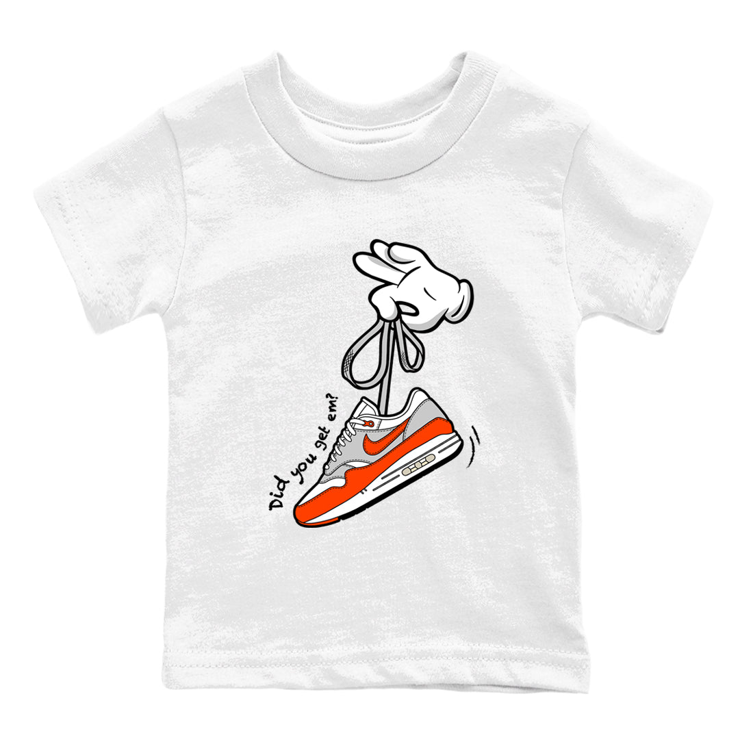Air Max 1 OG '86 'Summit White and Cosmic Clay shirts to match jordans Catoon Hands sneaker match tees Air Max 1 Cosmic Clay match shoes to clothes Drip Gear Zone Youth Baby White 2 tee