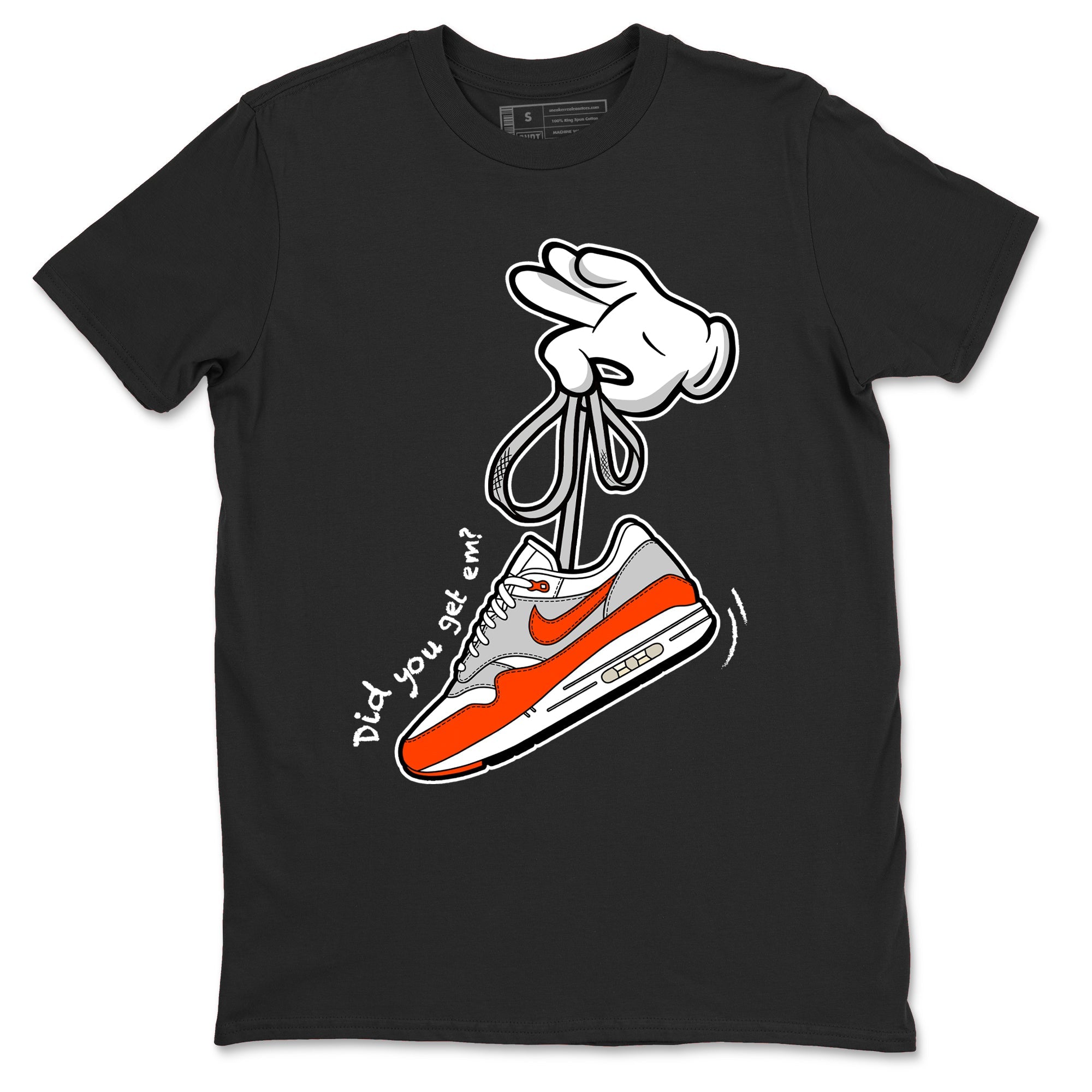 Air Max 1 OG '86 'Summit White and Cosmic Clay shirts to match jordans Catoon Hands sneaker match tees Air Max 1 Cosmic Clay match shoes to clothes Drip Gear Zone unisex cotton Black 2 shirts