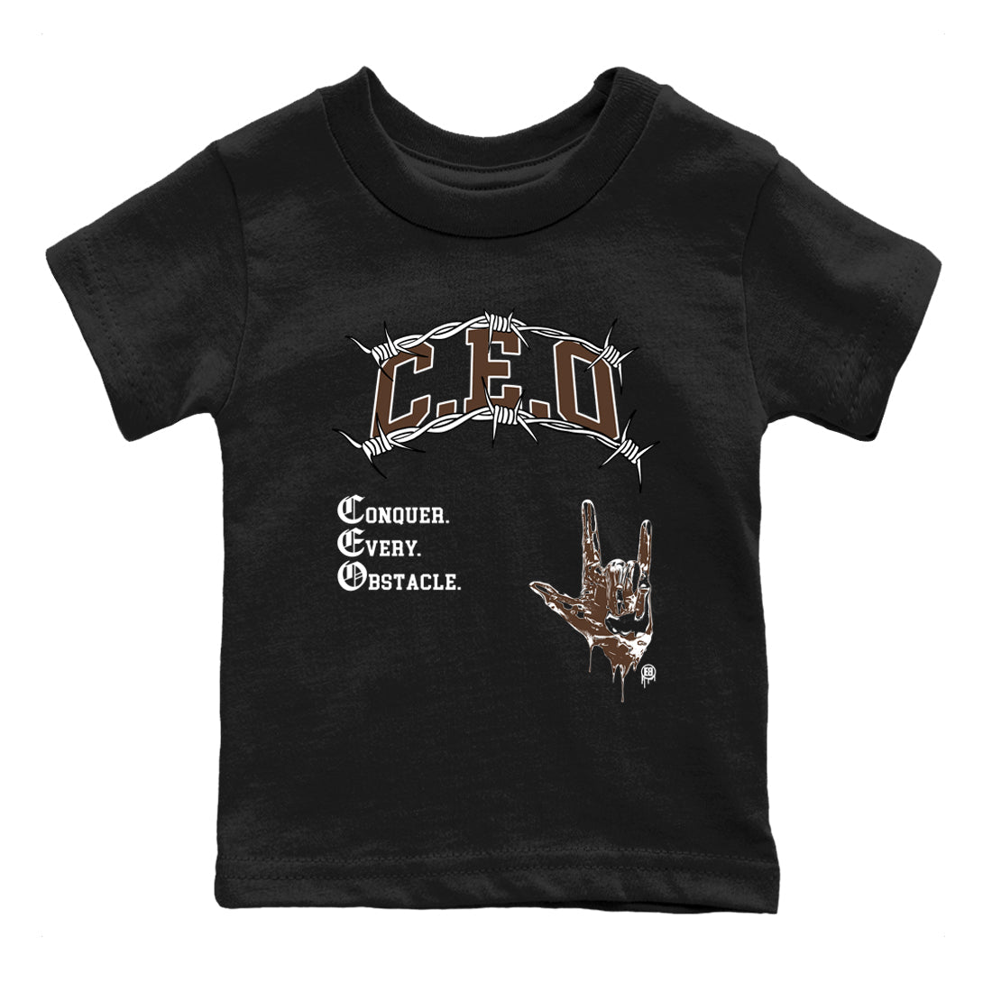 12s Baroque Brown shirts to match jordans CEO sneaker match tees Air Jordan 12 Baroque Brown match shoes to clothes Drip Gear Zone Youth Baby Black 2 tee