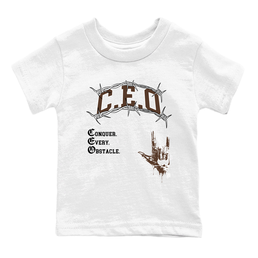 12s Baroque Brown shirts to match jordans CEO sneaker match tees Air Jordan 12 Baroque Brown match shoes to clothes Drip Gear Zone Youth Baby White 2 tee