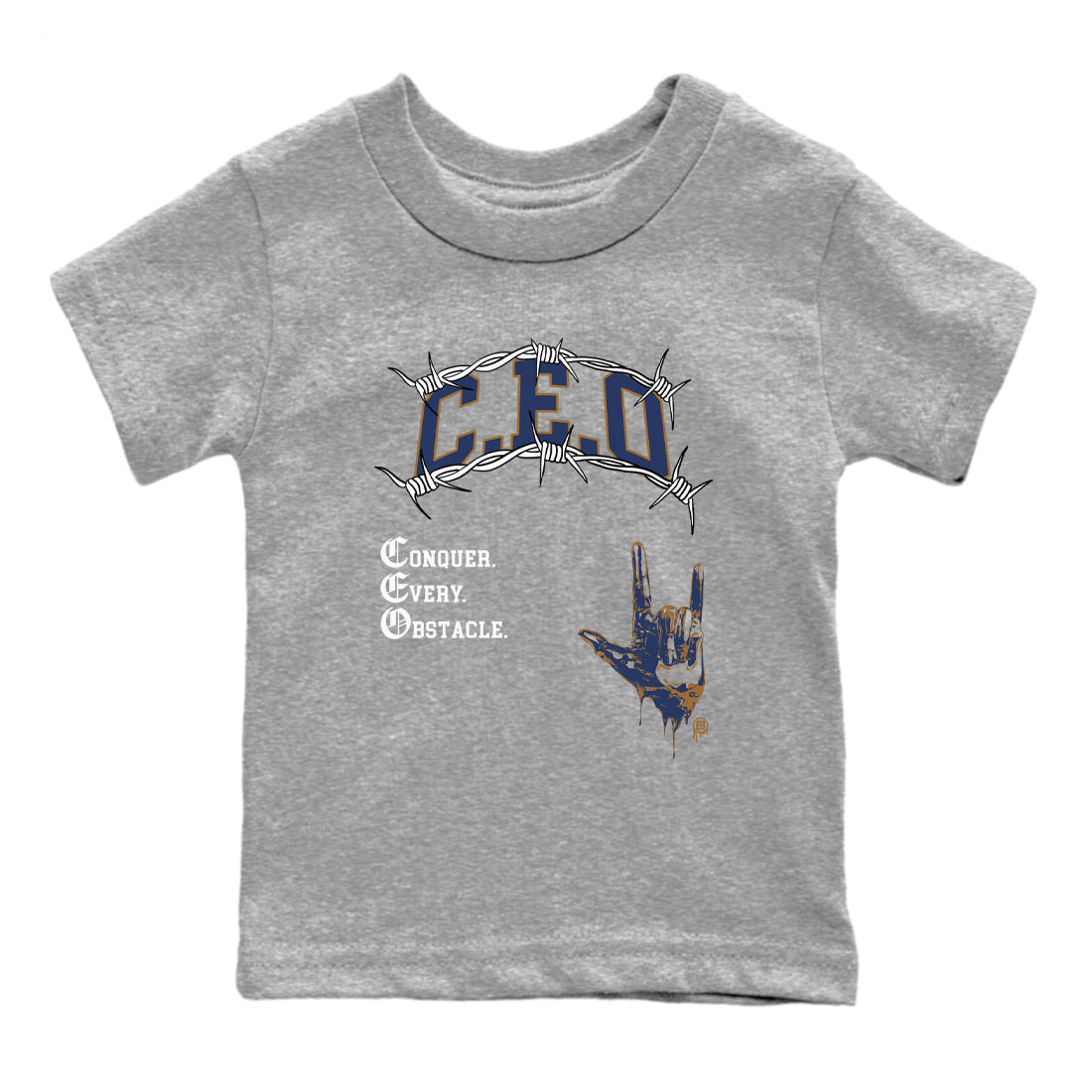 13s Midnight Navy shirts to match jordans CEO sneaker match tees Air Jordan 13 Midnight Navy match shoes to clothes Drip Gear Zone Youth Baby Heather Grey 2 tee