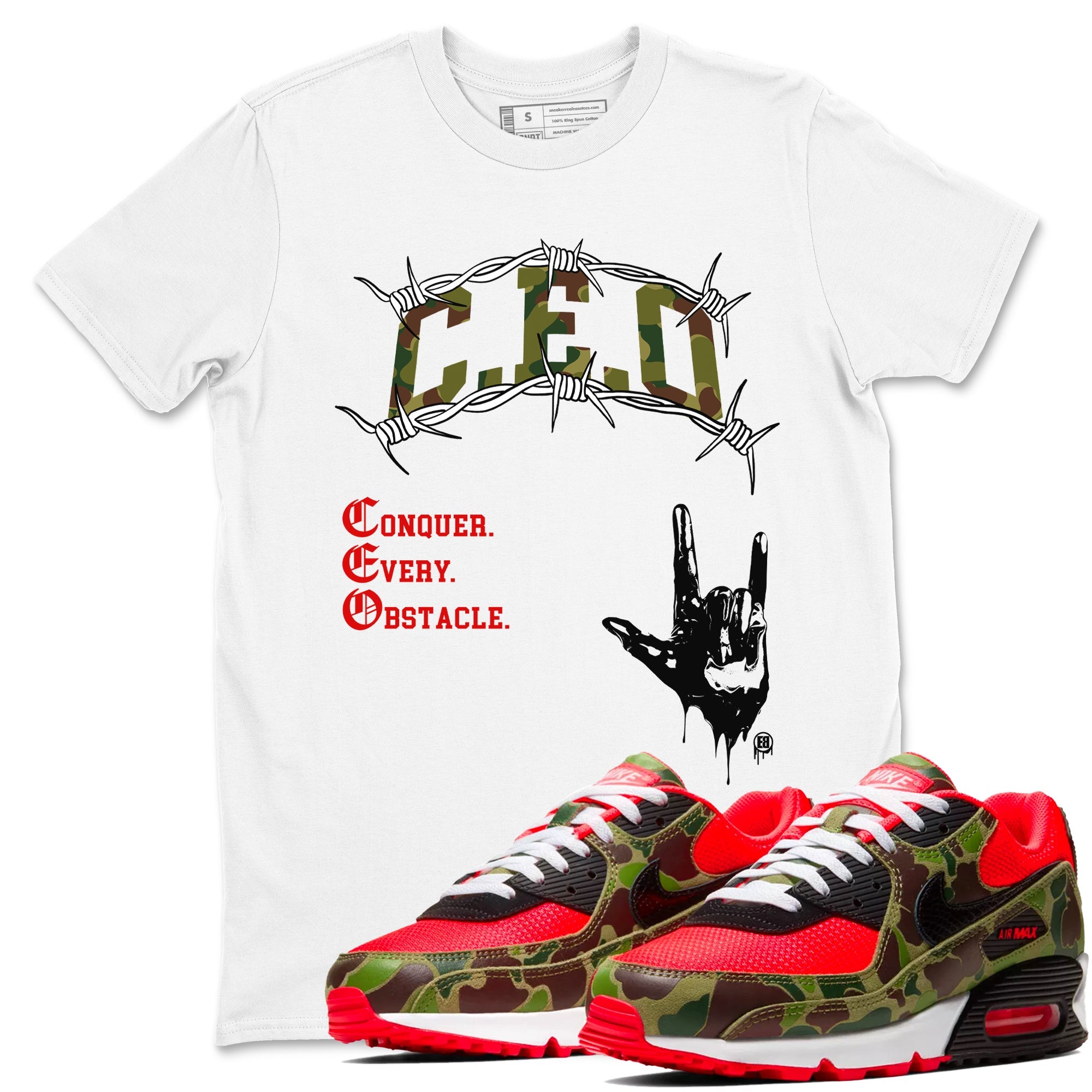 Air Max 90 Reverse Camo shirts to match jordans CEO sneaker match tees Air Max 90 Reverse Duck Camo match shoes to clothes Drip Gear Zone unisex cotton White 1 shirts