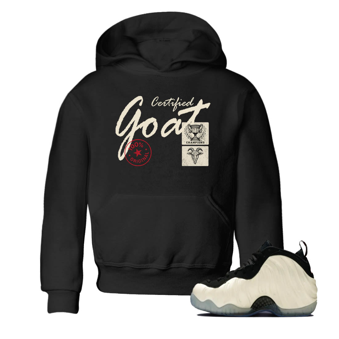 Sneaker Threads  Sneaker Tees To Match Air Foamposite One Pearl  Certified Goat Youth Graphic Tee Black 1. Perfect for Jordan releases 2025 colorways.