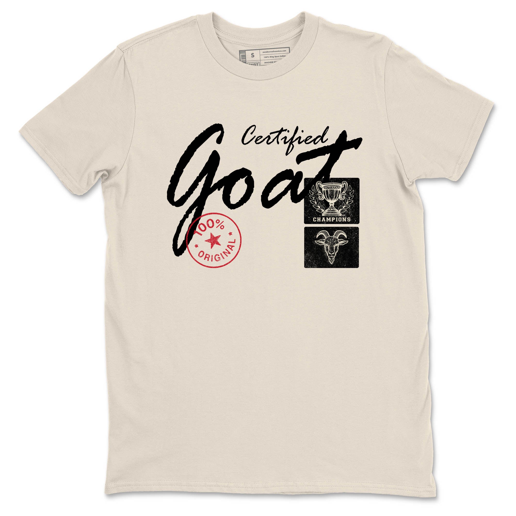 Sneaker Threads  Sneaker Tees To Match Air Foamposite One Pearl  Certified Goat Graphic Tee Natural 2. Perfect for Jordan releases 2025 colorways.