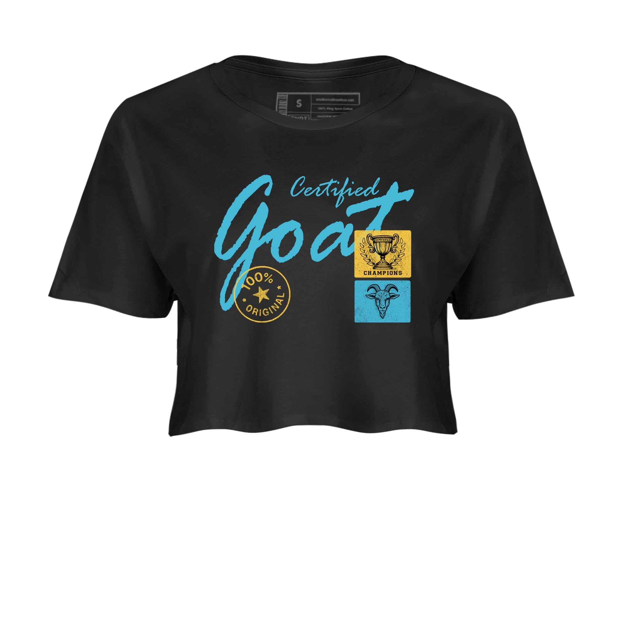 Sneaker Threads  Sneaker Tees To Match Air Jordan 11 Retro Gamma  Certified Goat Crop Tee Black 2. Perfect for Jordan releases 2025 colorways.